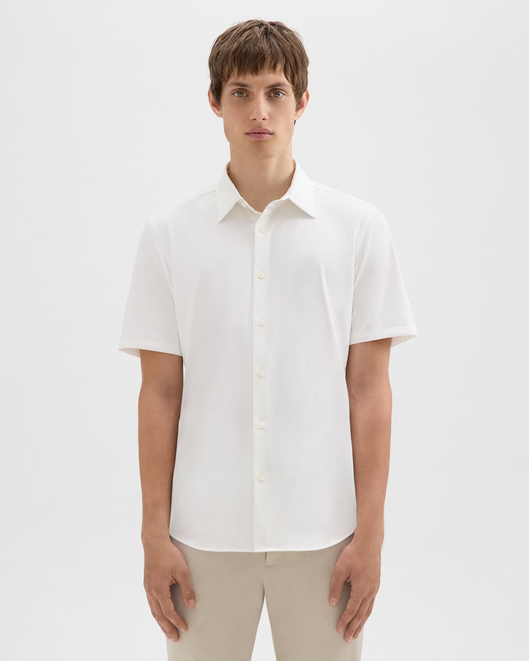 Irving Sylvain Structure Short Sleeve Shirt White