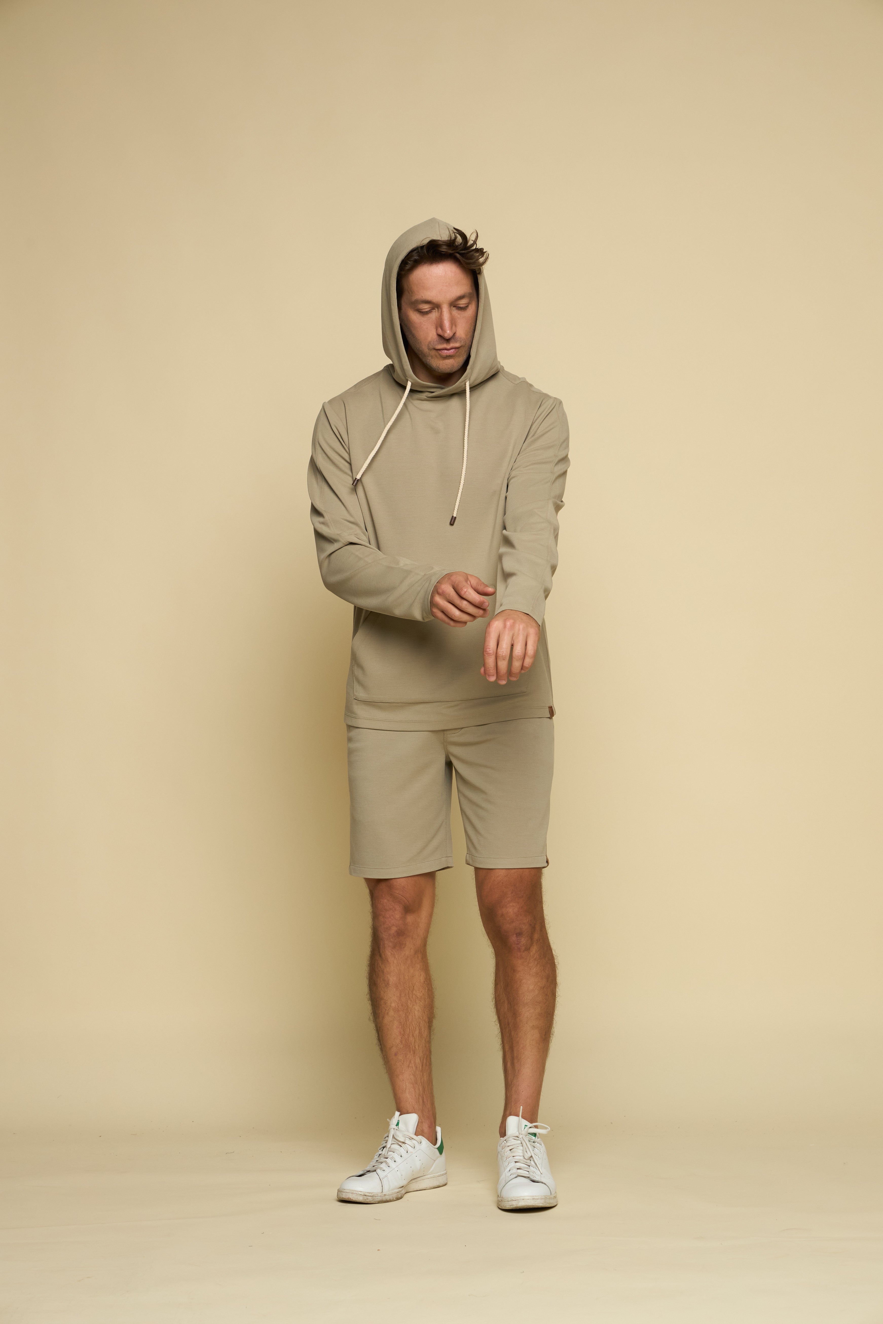 C St. Crossover Hoodie Stone