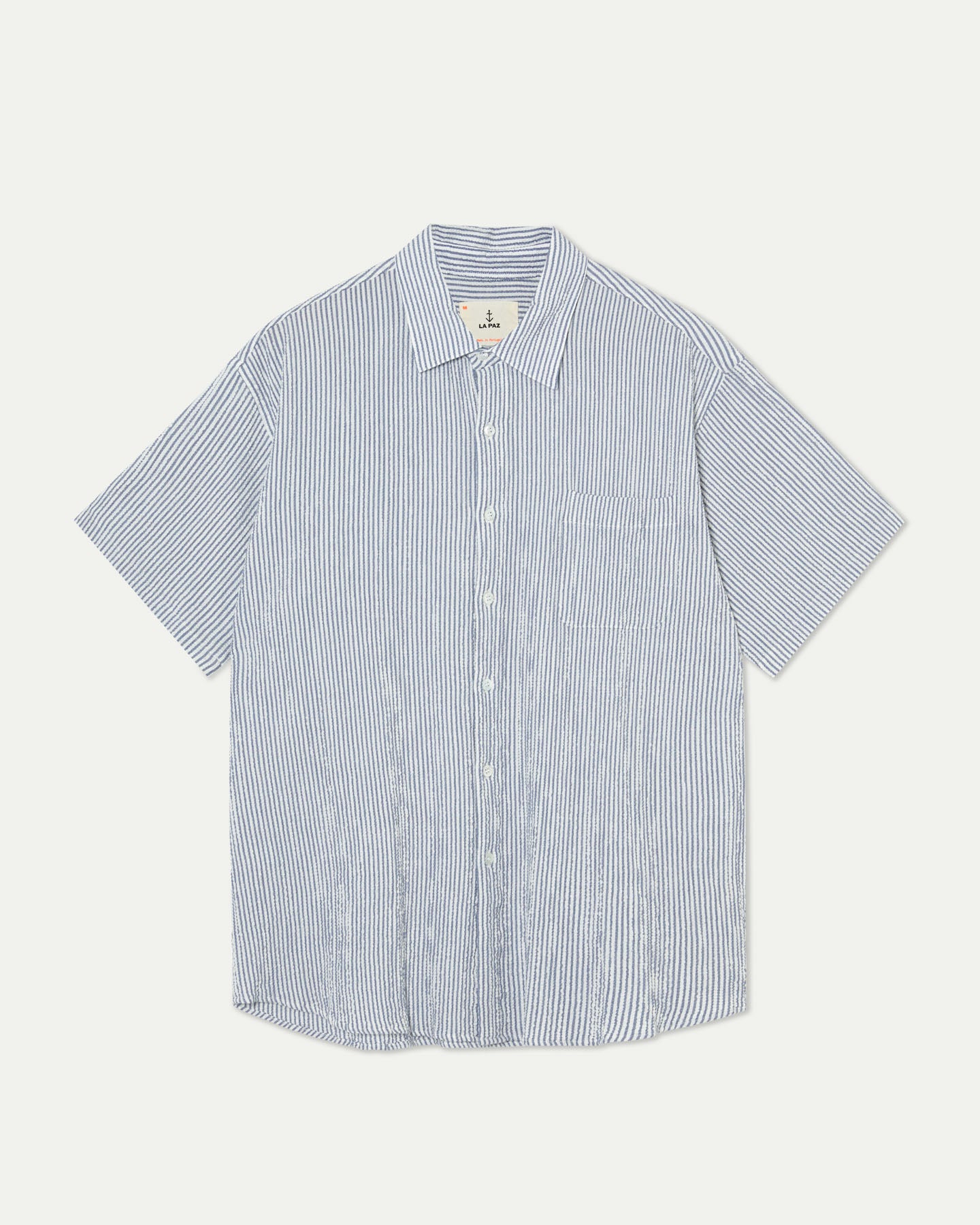 Grandpa Baggy Shirt Blue Stripes