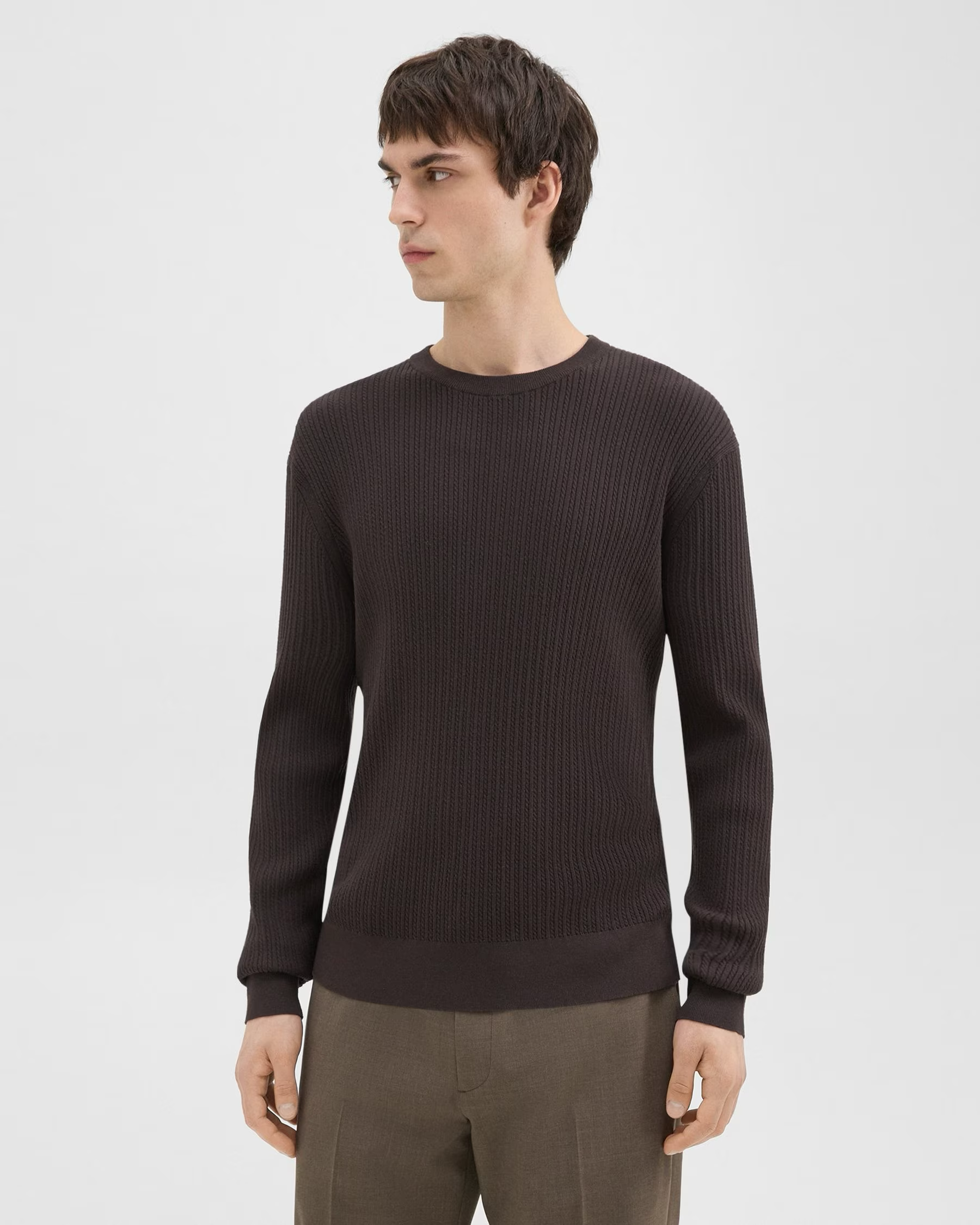 Riland Rib Long Sleeve Sweater Hickory