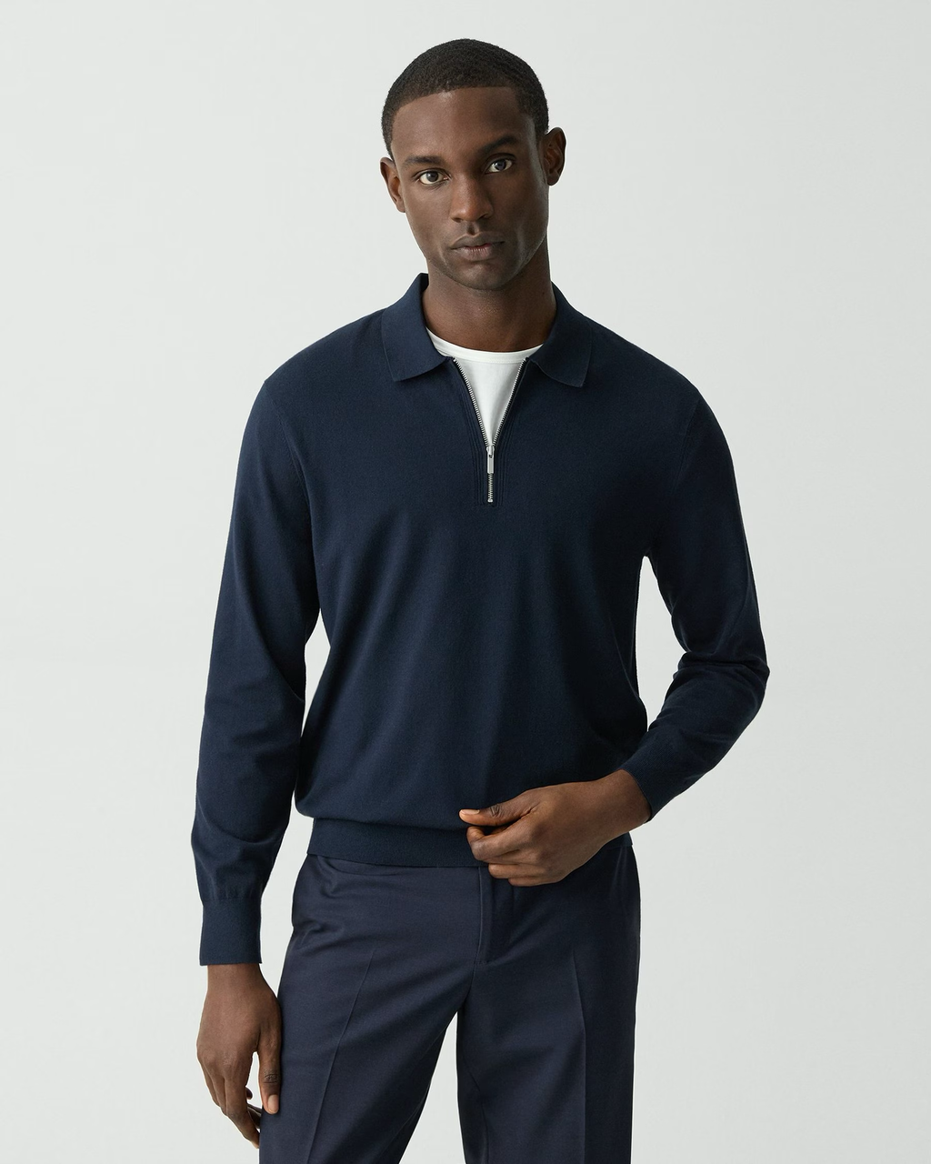 トップス Bibiy polo 1/4 Zip Polo in Light Bilen Baltic