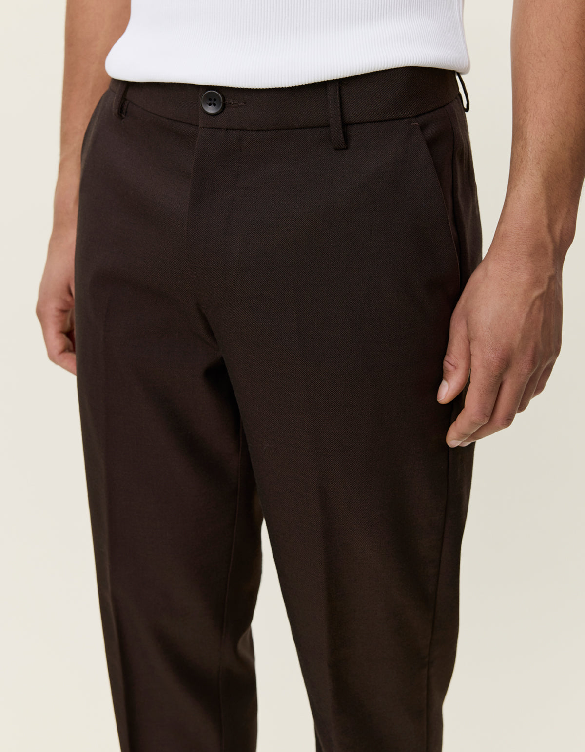 Brushed Twill Reg Suit Pants Molé Brown