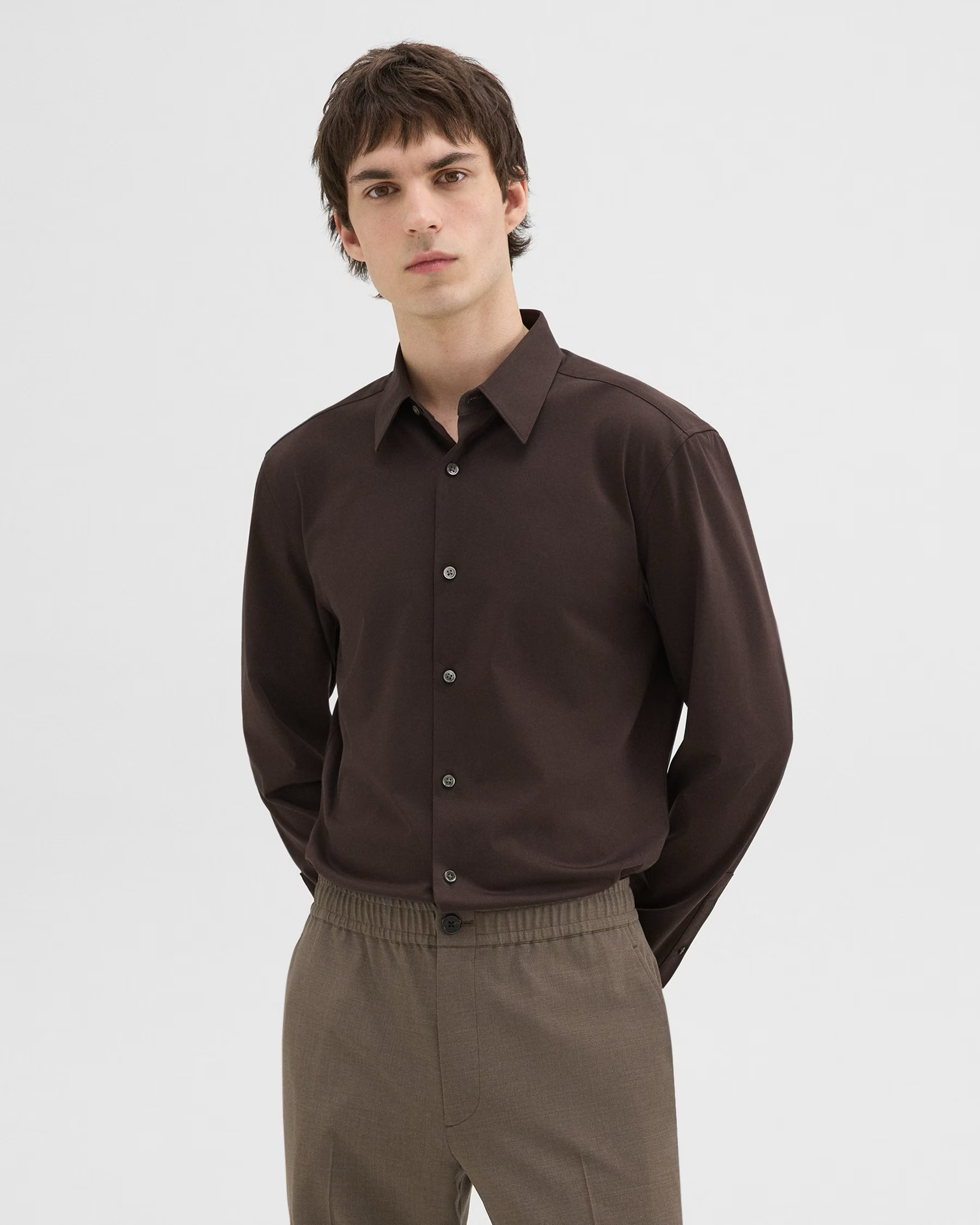 Sylvain Shirt in Structure Knit Hickory