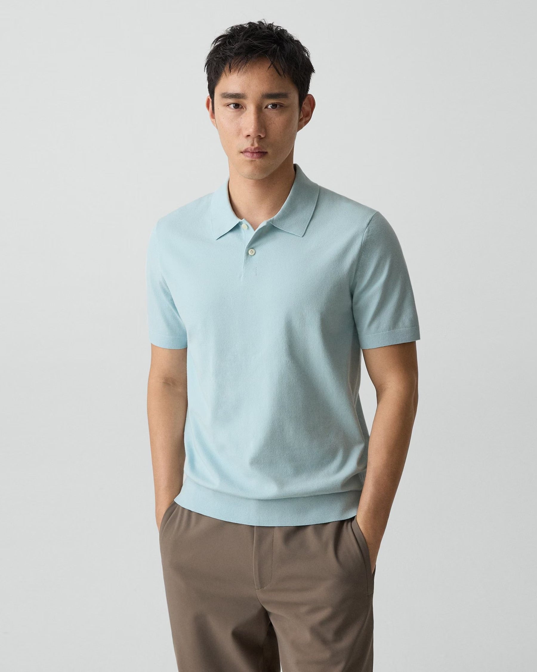 Soris Polo in Light Bilen Light Ocean Air