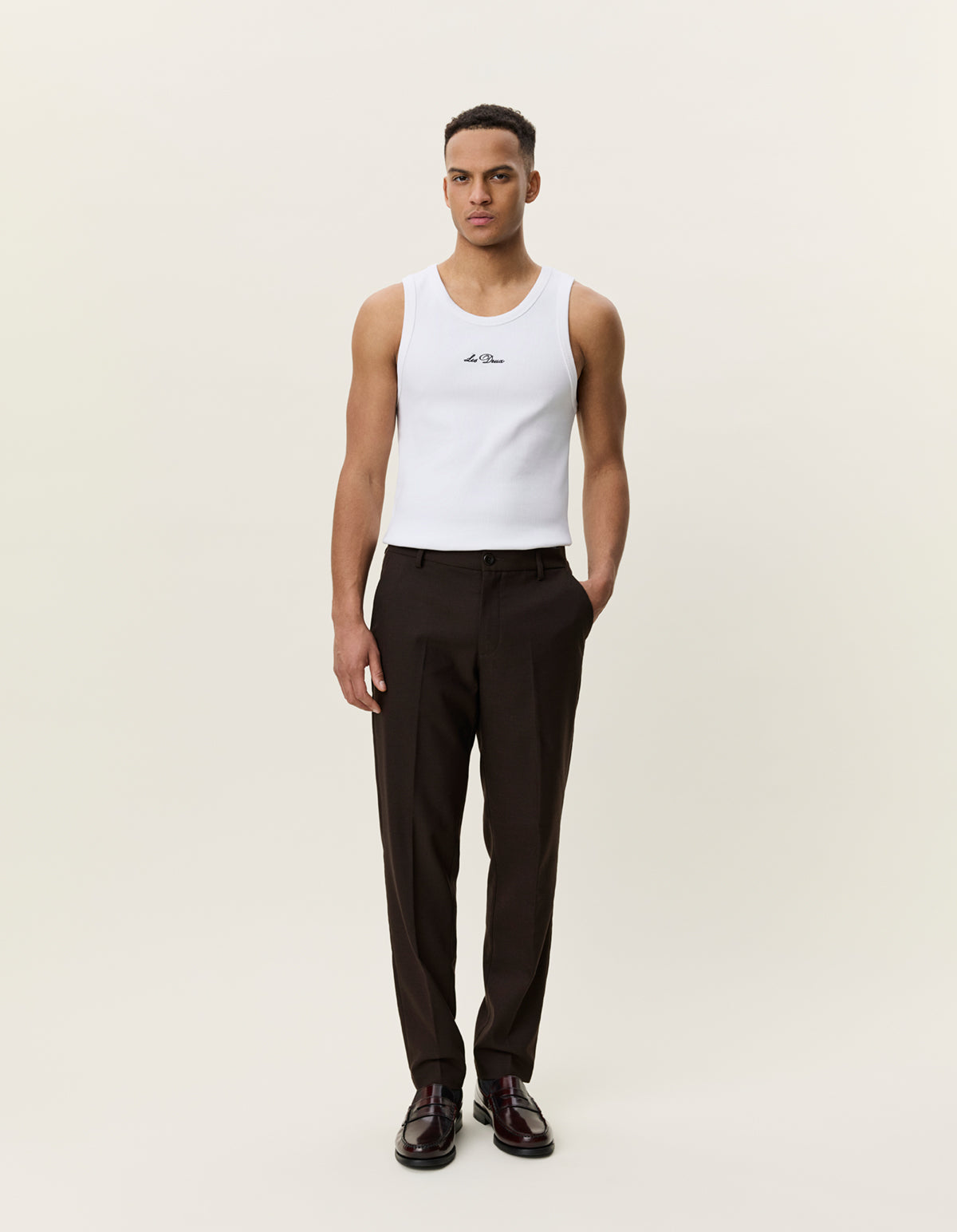 Brushed Twill Reg Suit Pants Molé Brown