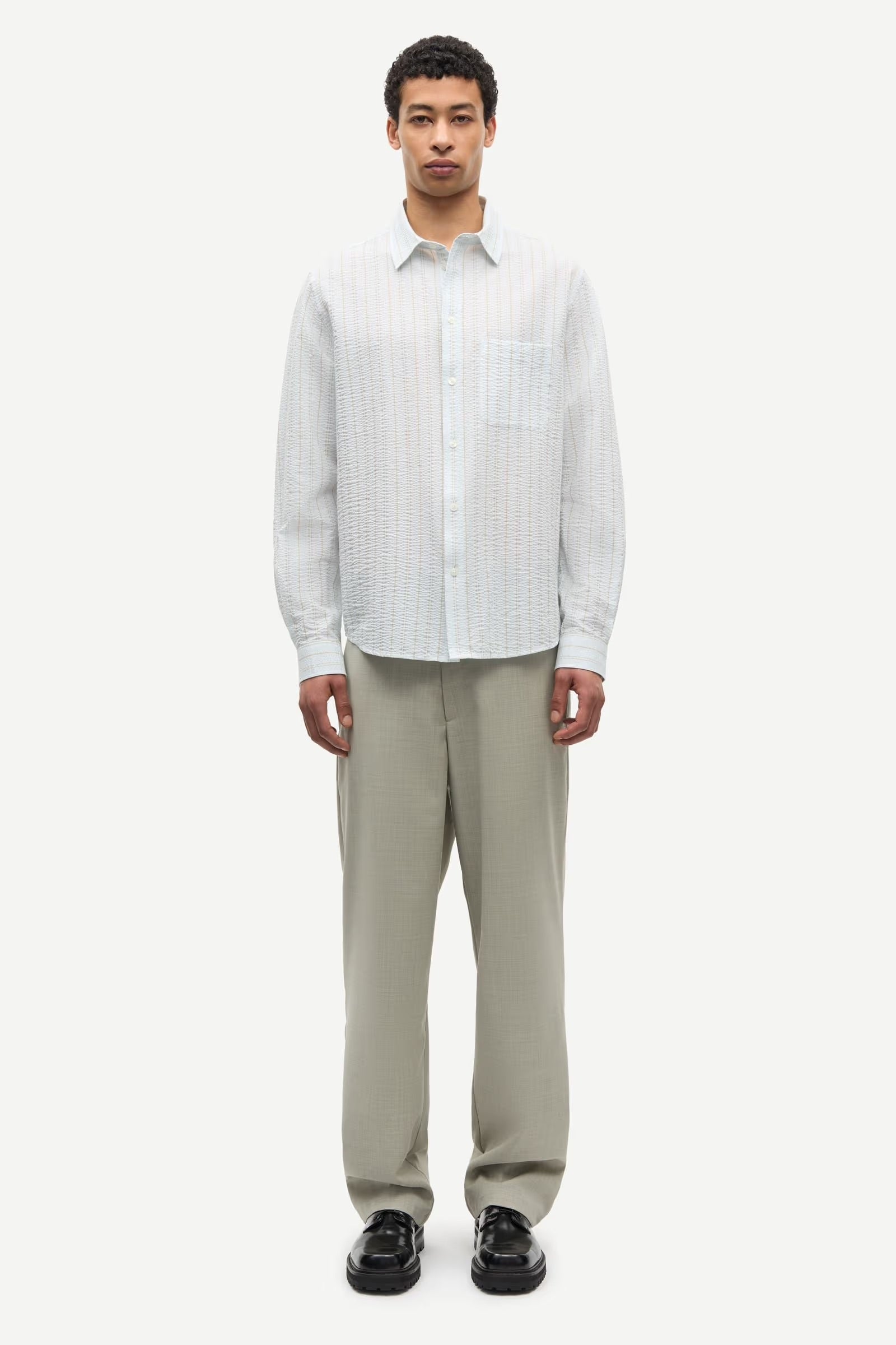 Saryan J Long Sleeve Shirt Skywriting Stripe