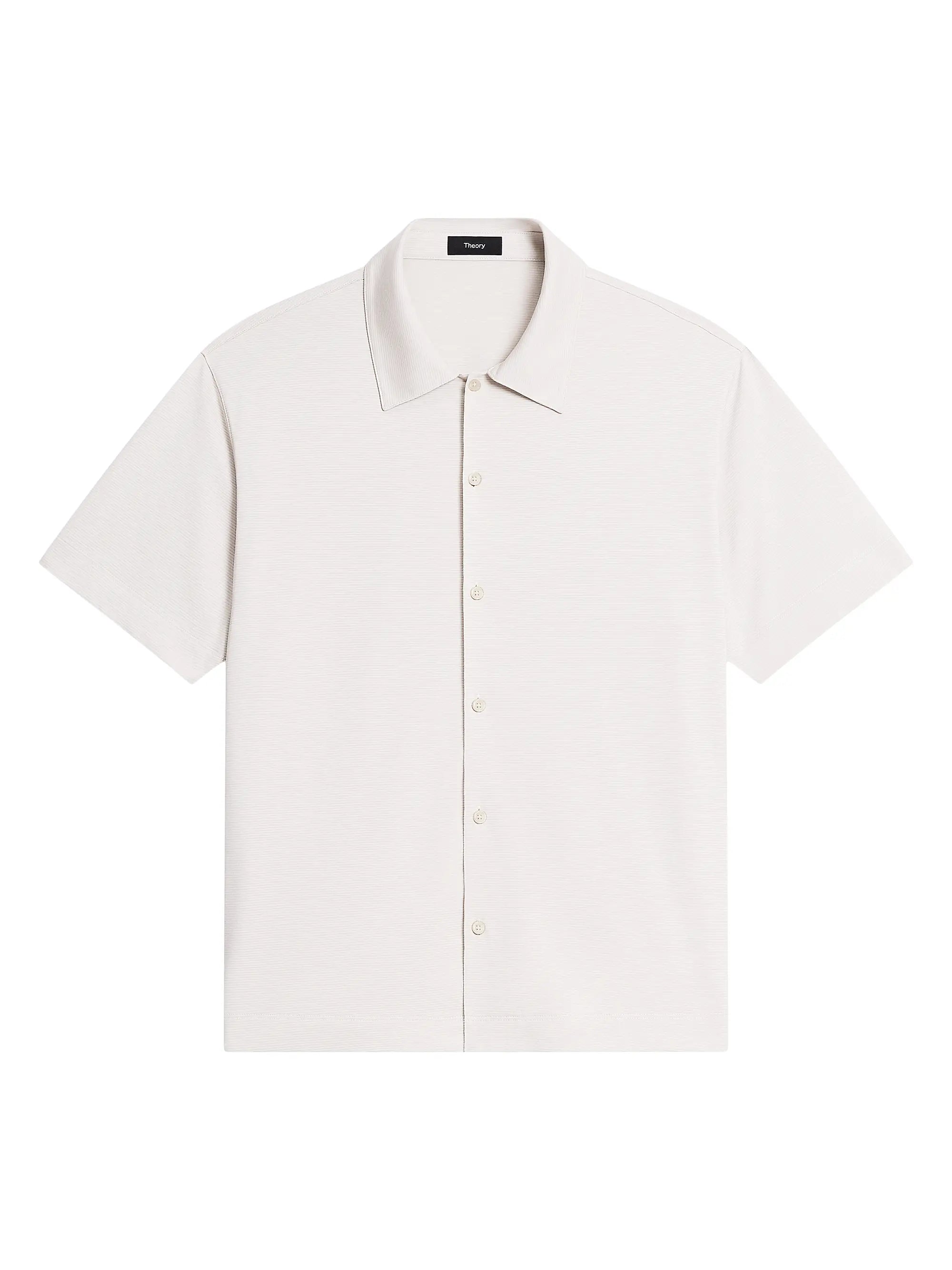 Relaxed Stripe Button Down Shirt Silver Cloud