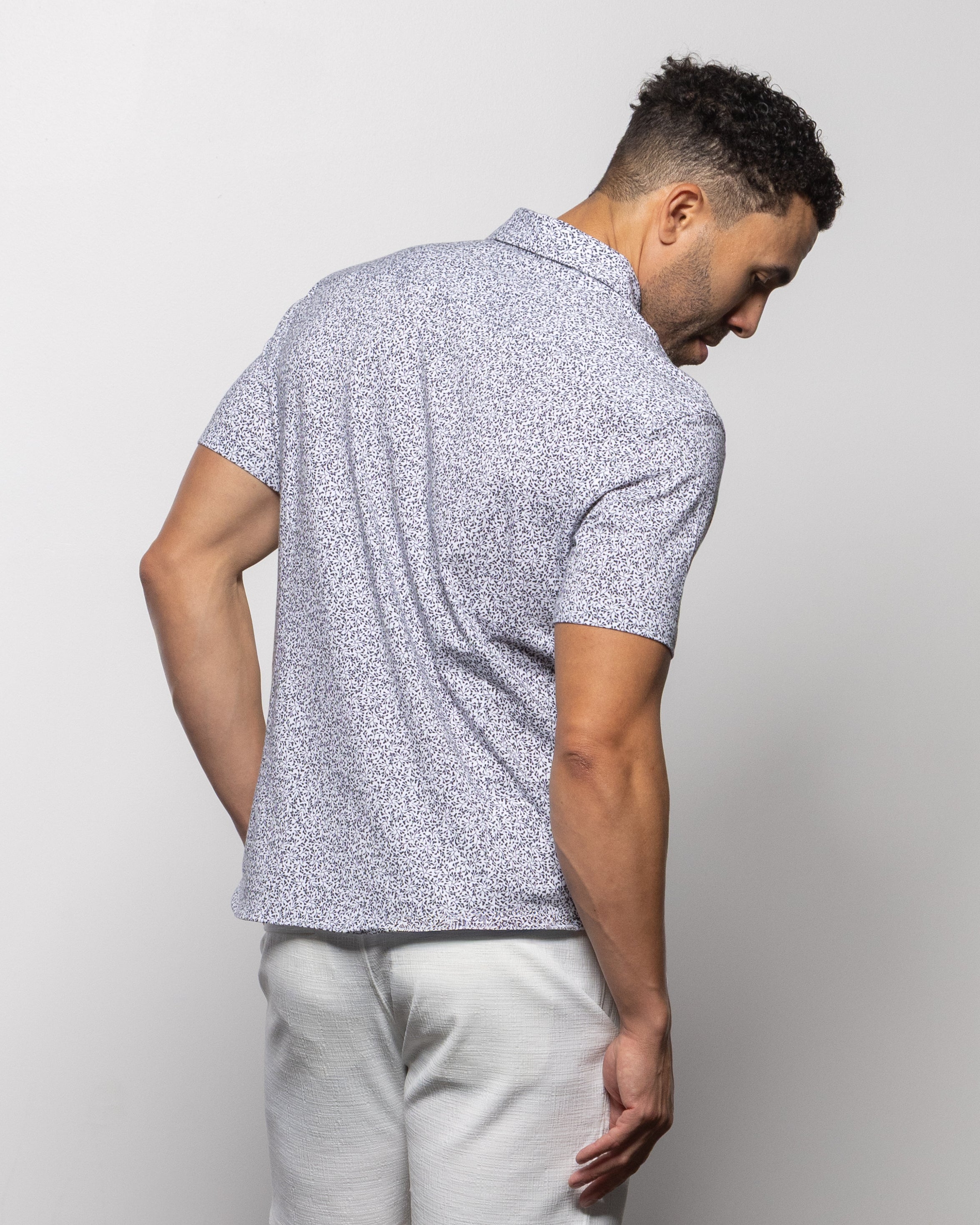 Bello Vines Short Sleeve Shirt Summer White