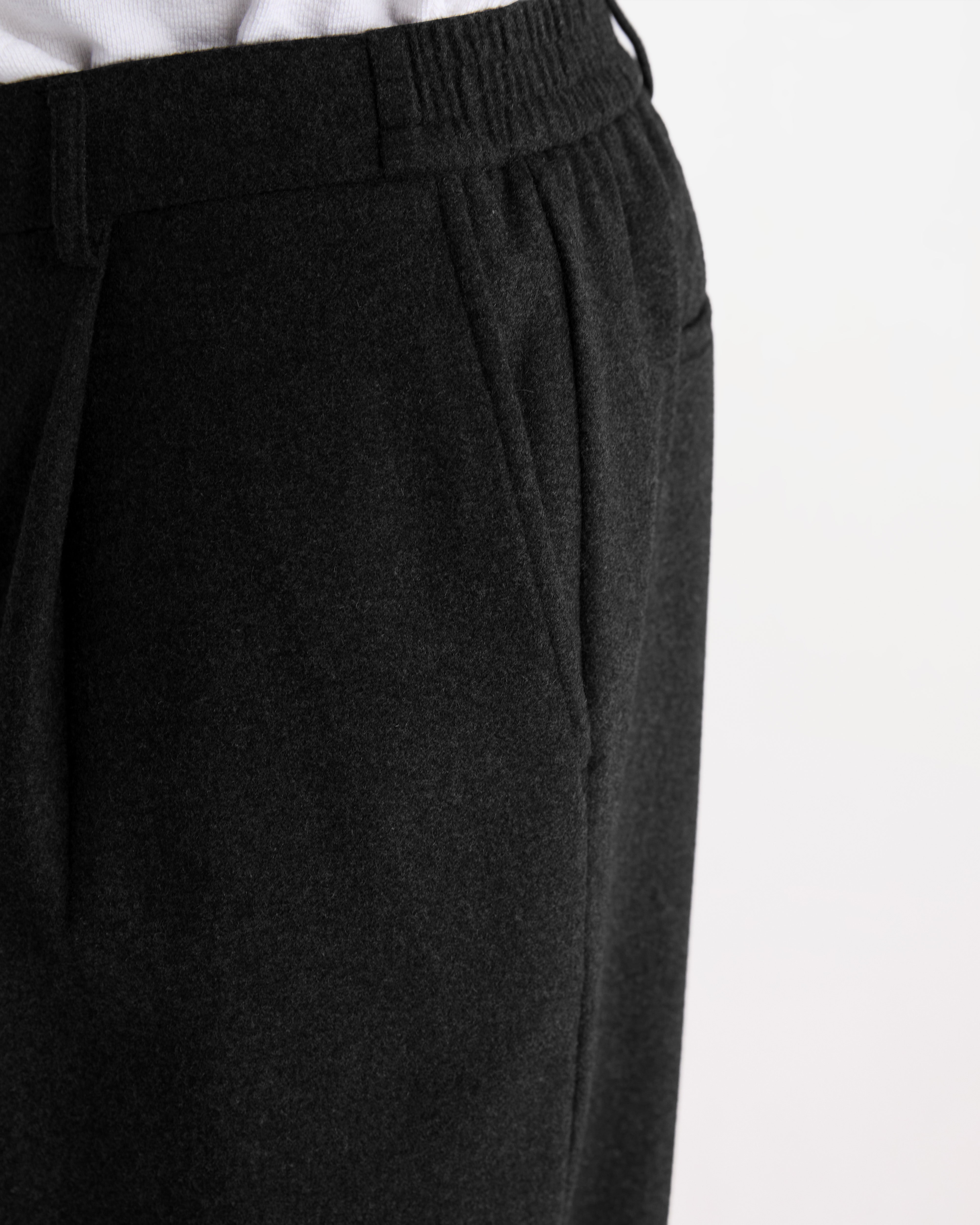 Malham Trouser in Wool Blend Dark Grey