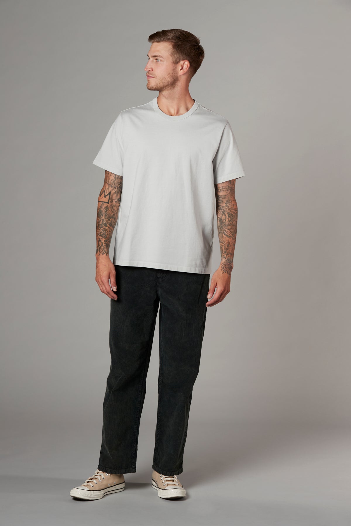 Leo Short Sleeve Crew T Silver