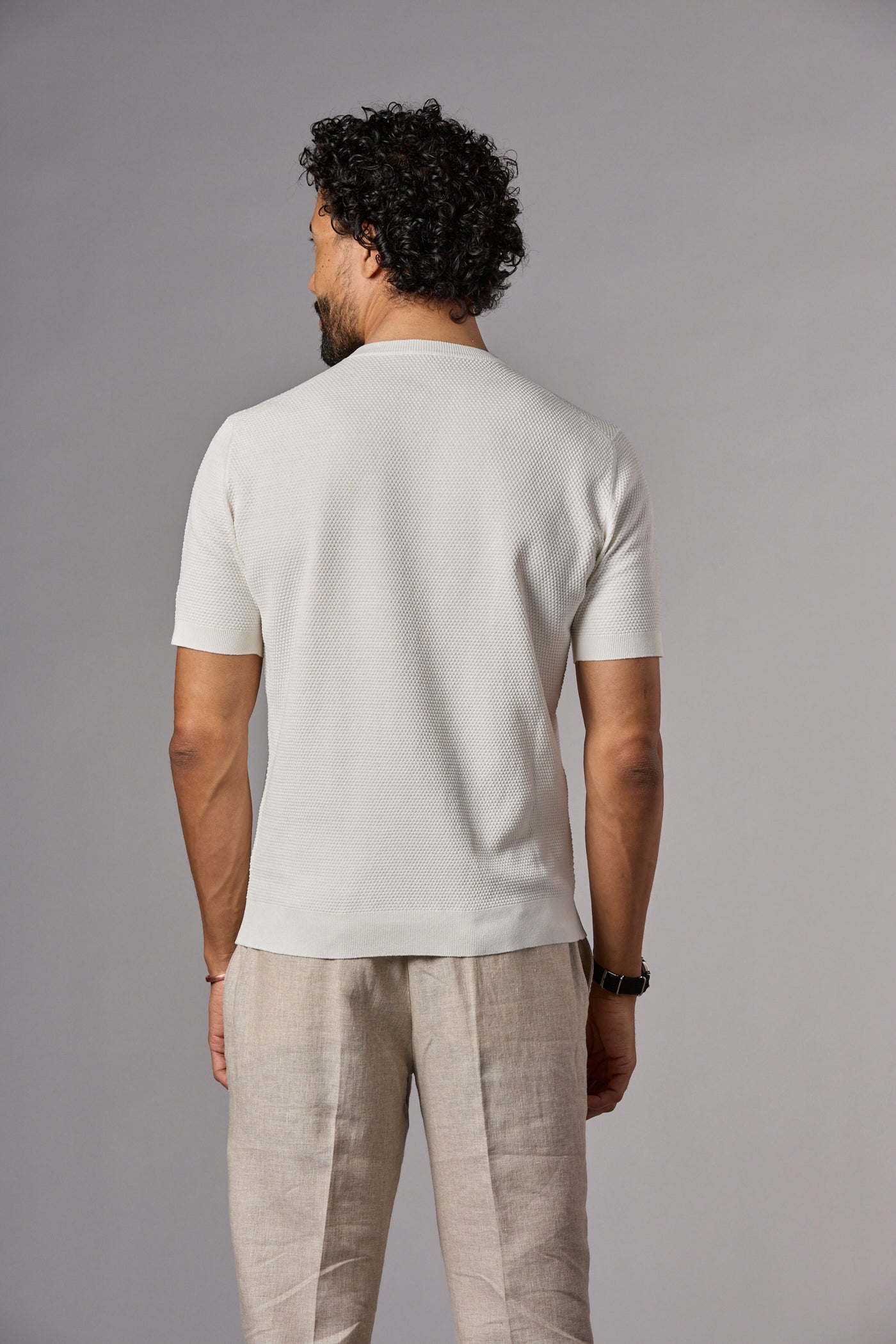 Textured Knit Tee Off-White