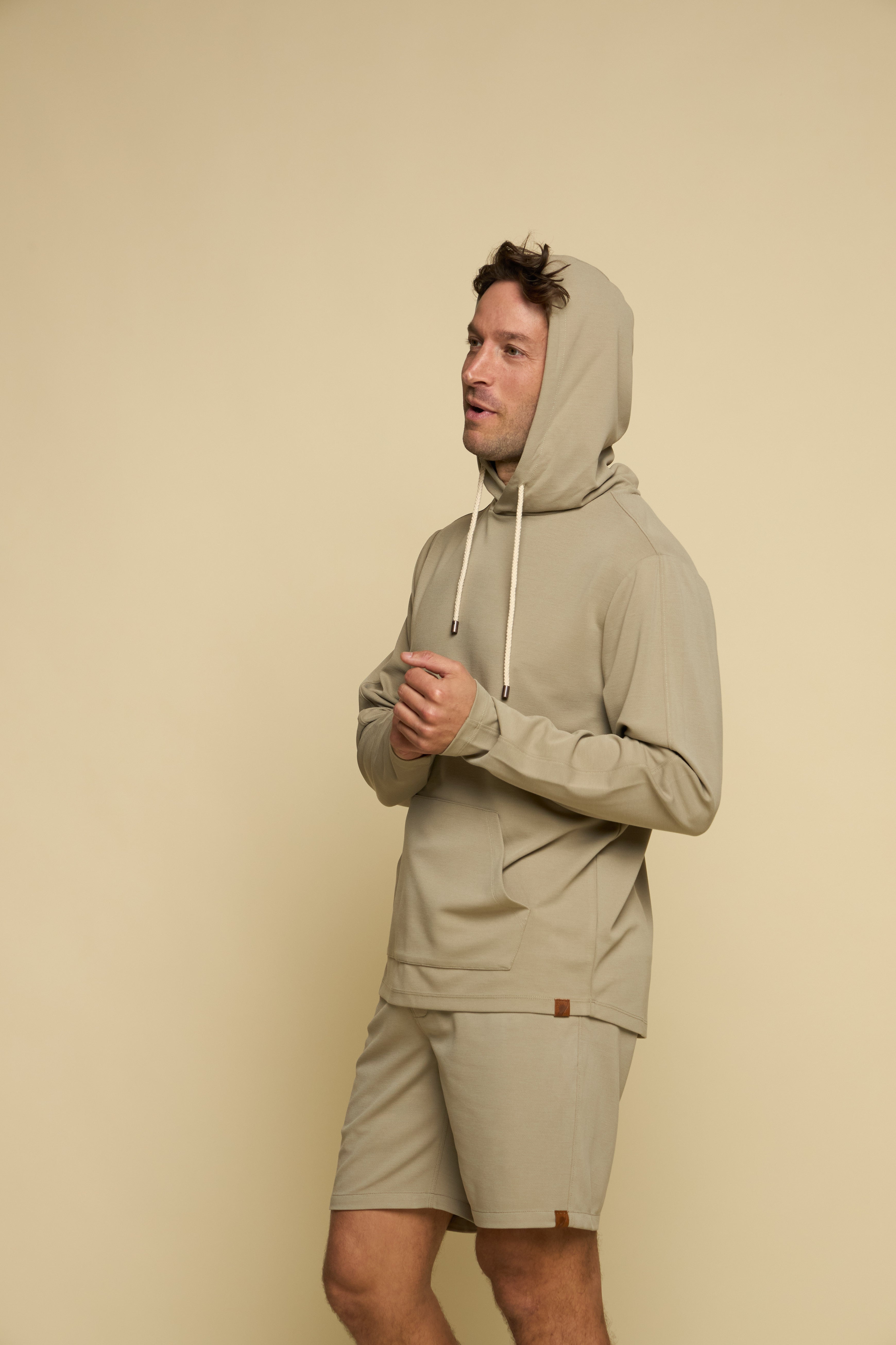 C St. Crossover Hoodie Stone