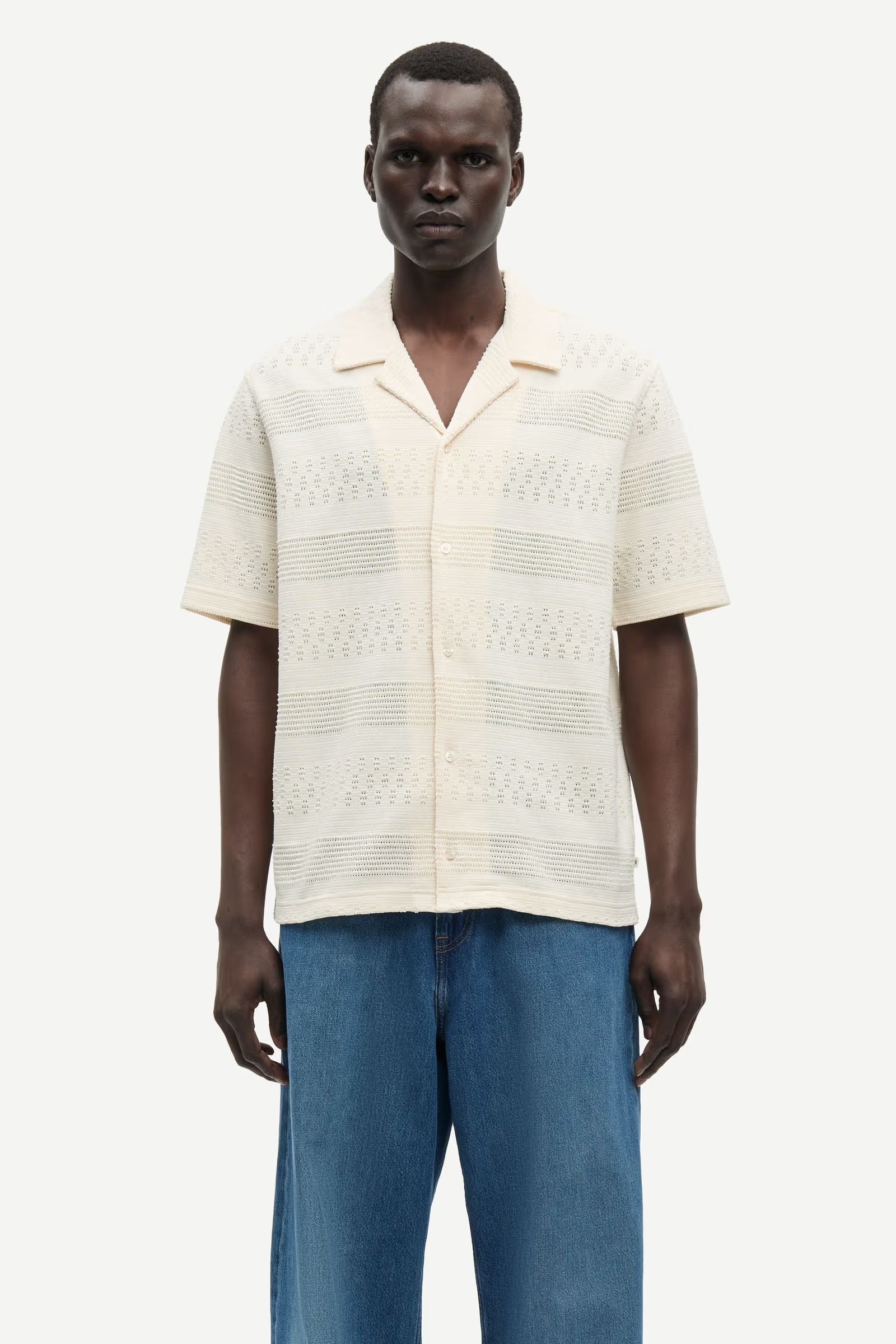 Samartin Stripe Shirt Clear Cream