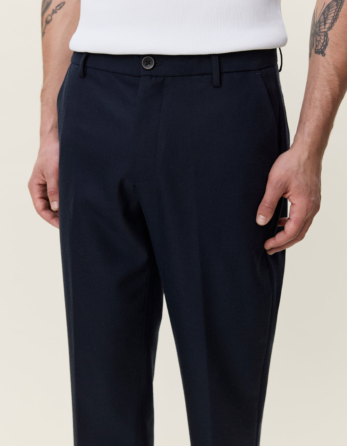 Brushed Twill Reg Suit Pants Dark Navy