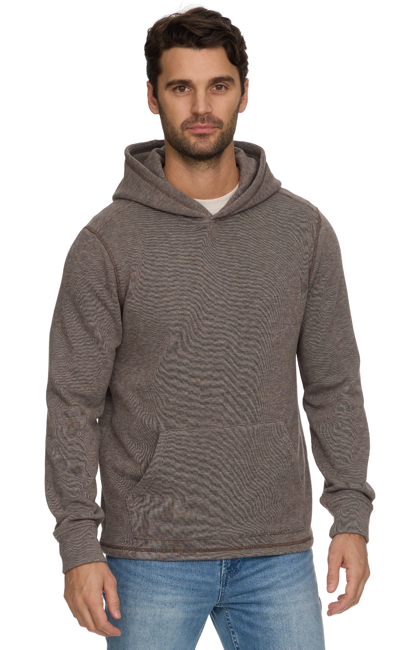 Newton Fleeced Hoodie Brown Heather