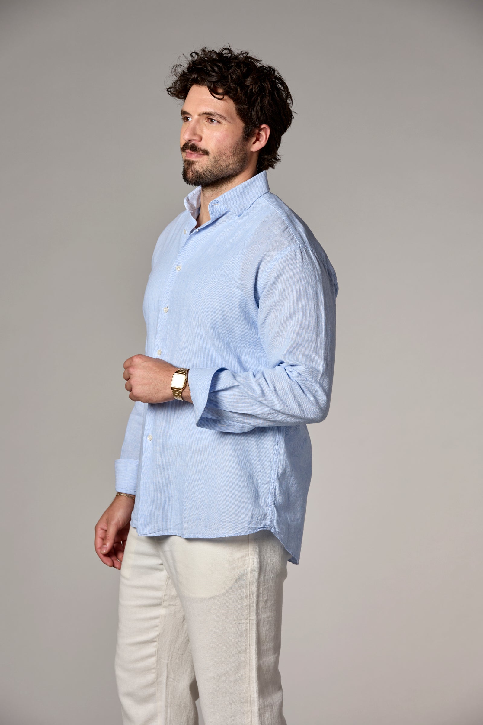 Clay Hidden Button Down Collar Shirt Blue