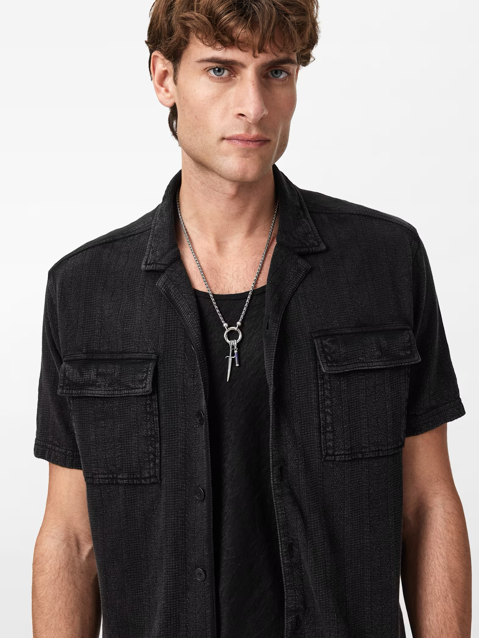Amadora Pocket Camp Shirt Black