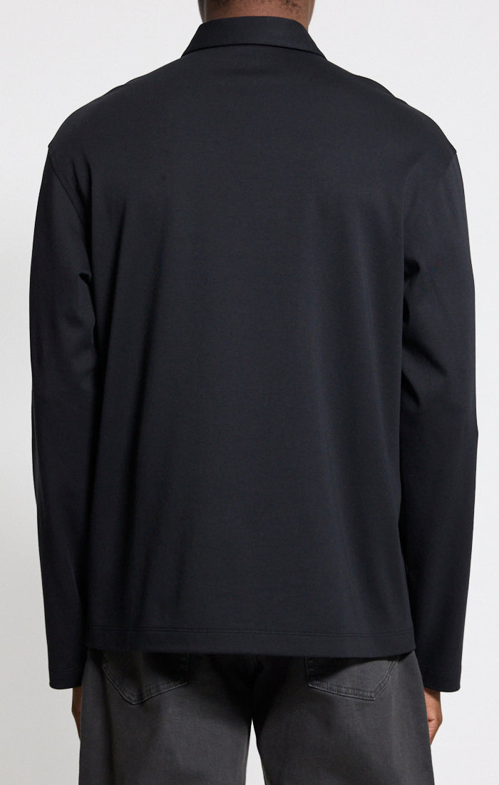 Relaxed Long Sleeve City Polo Black