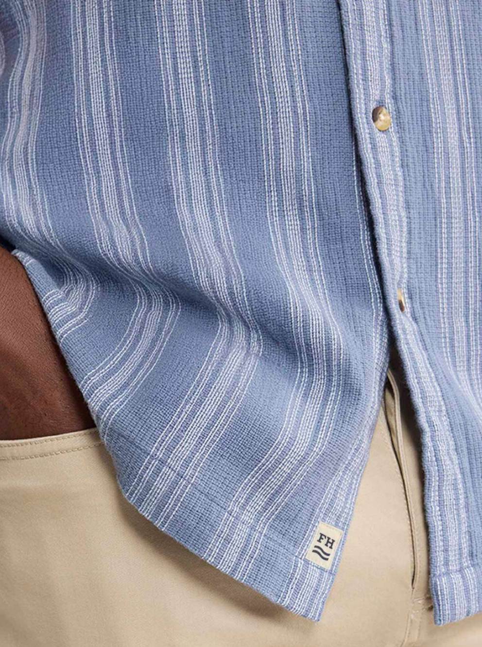 The Oasis Textured Shirt Maritime Stripe