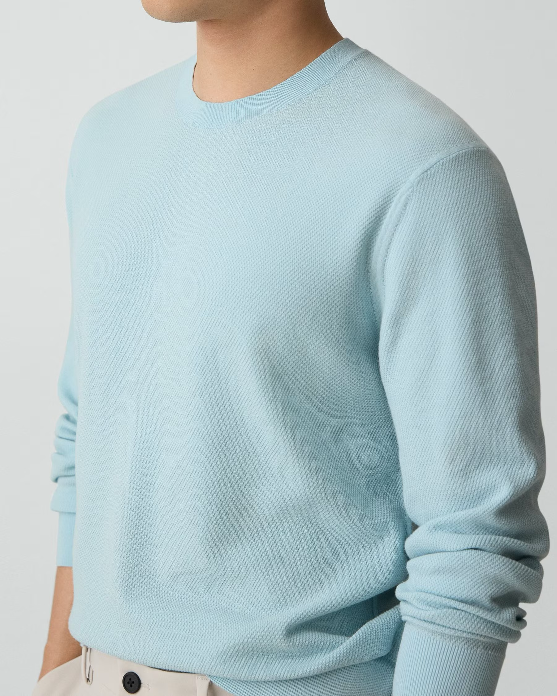 Riland Crewneck Sweater in Light Bilen Light Ocean Air