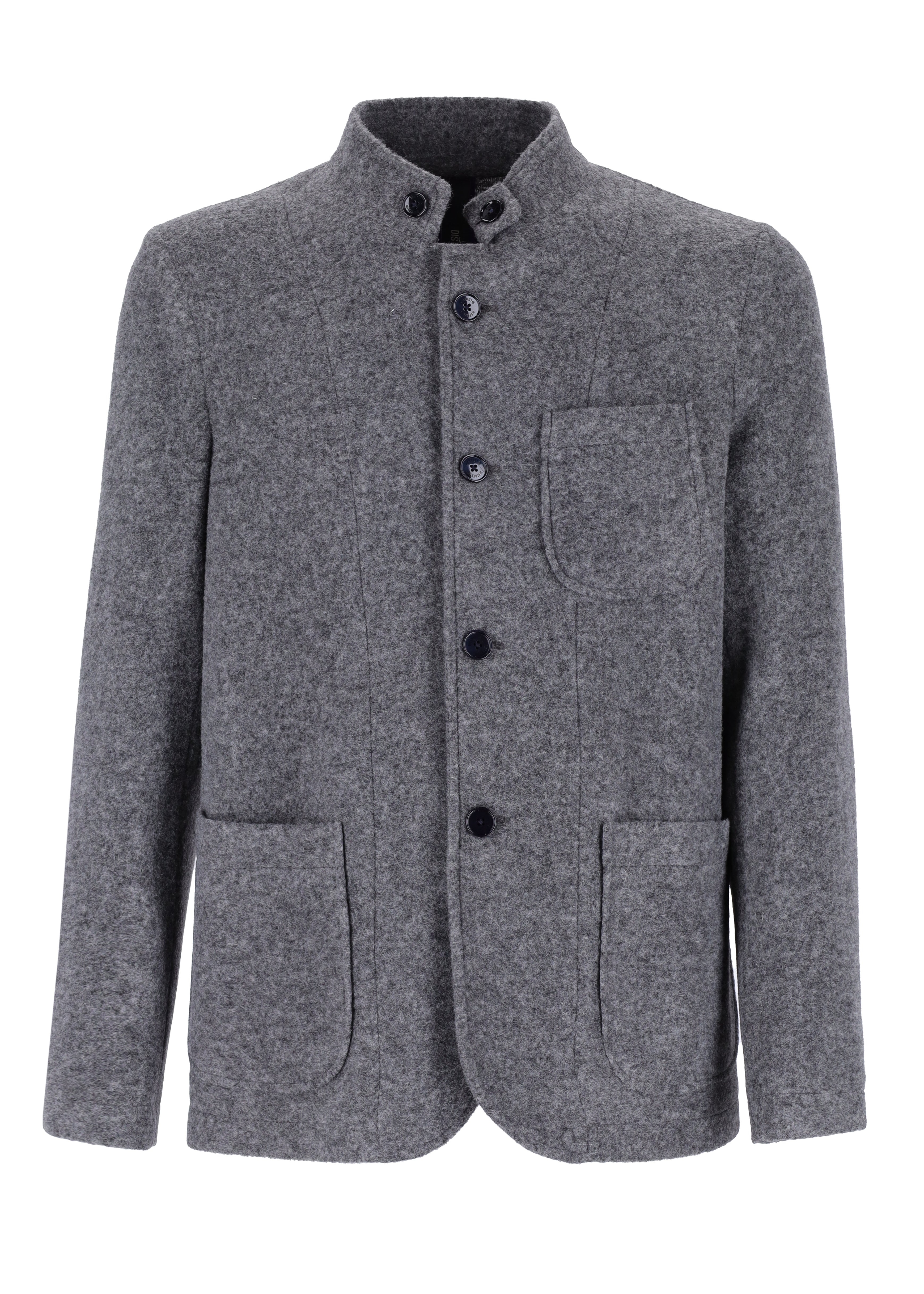 Band Collar Blazer Grey