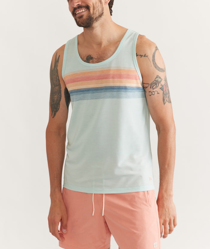 Air Tank Bleached Aqua Stripe