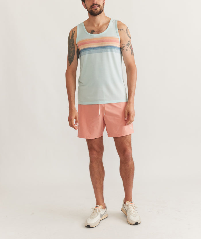 Air Tank Bleached Aqua Stripe