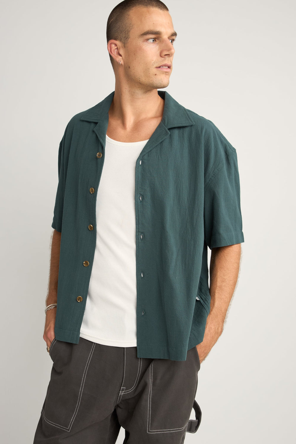 Relaxed Texture Shirt Teal