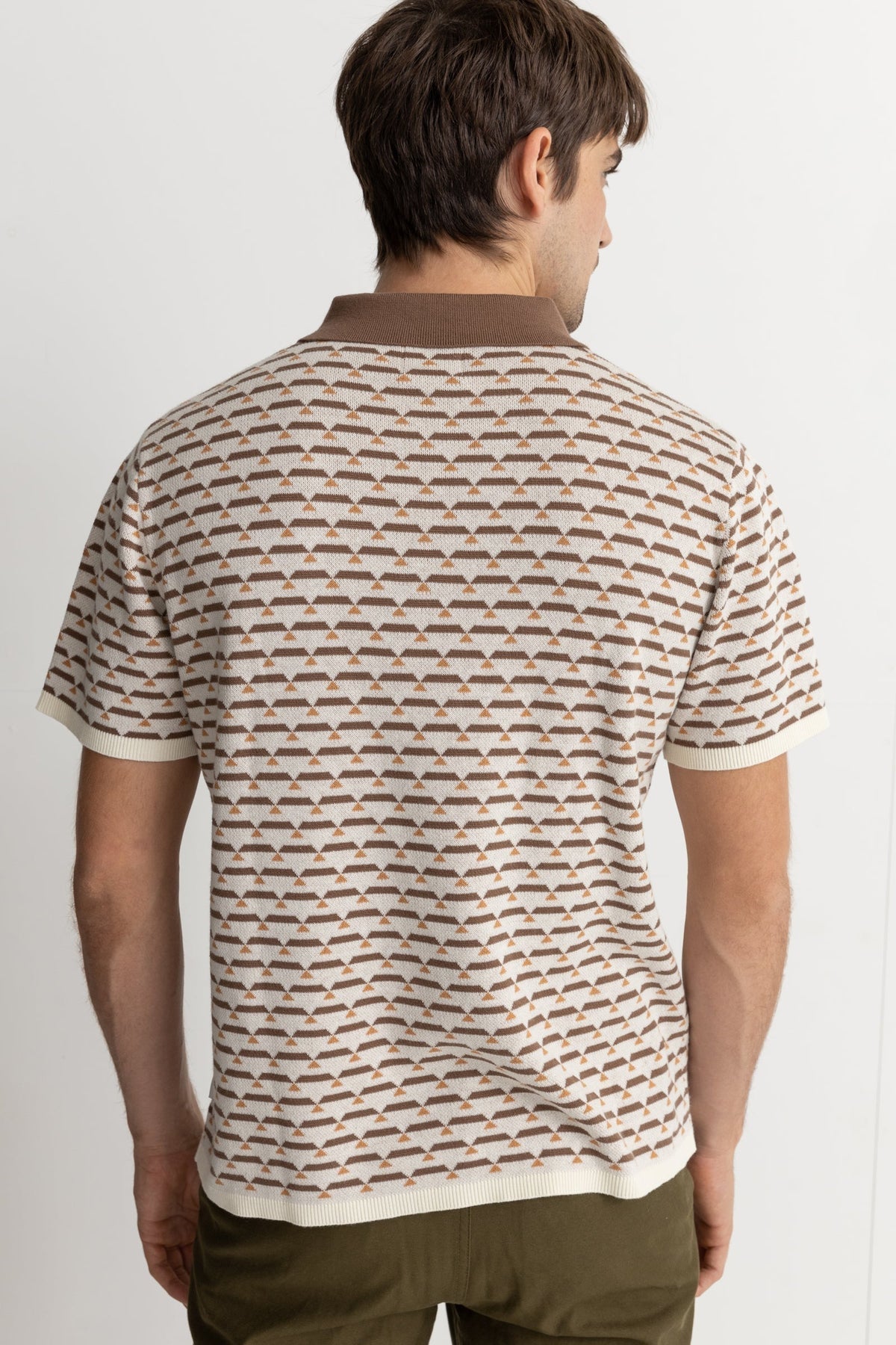 Jacquard Short Sleeve Polo Natural