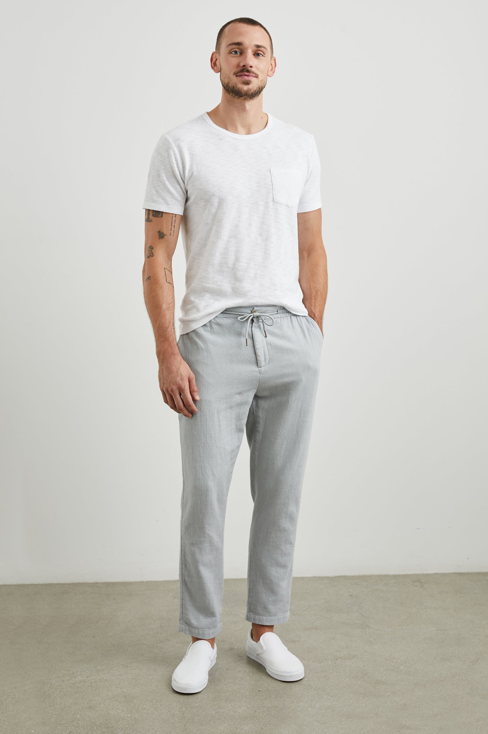 Callum Drawstring Pants Cement