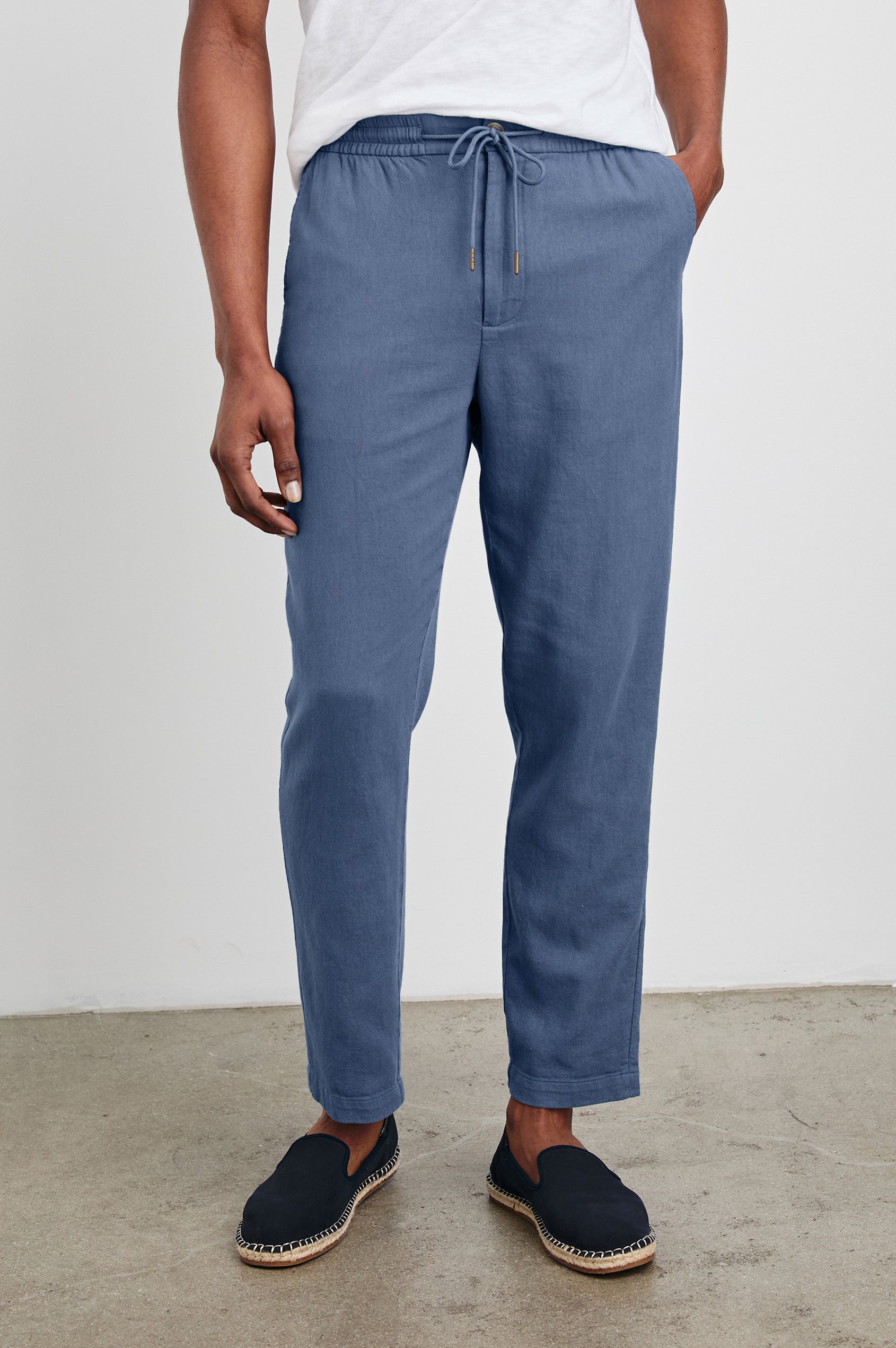 Callum Drawstring Pants Washed Blue