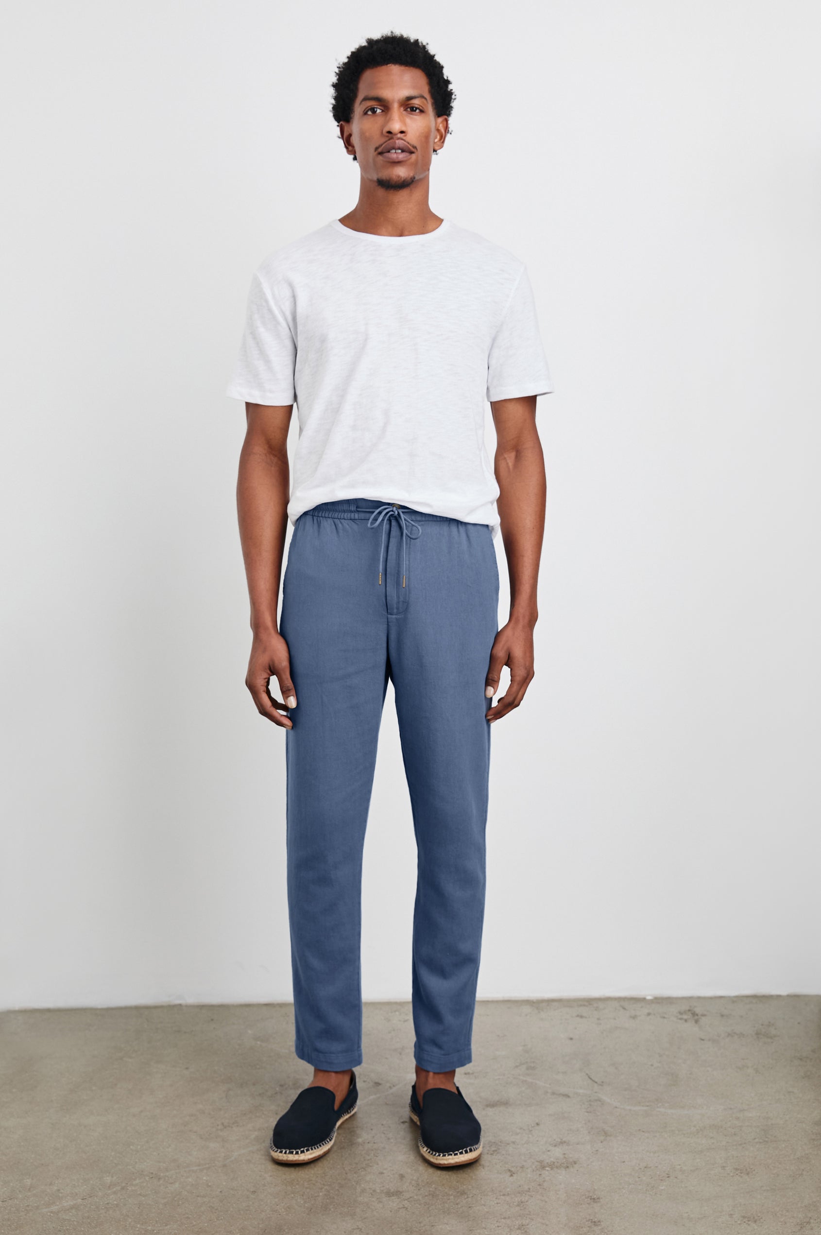 Callum Drawstring Pants Washed Blue