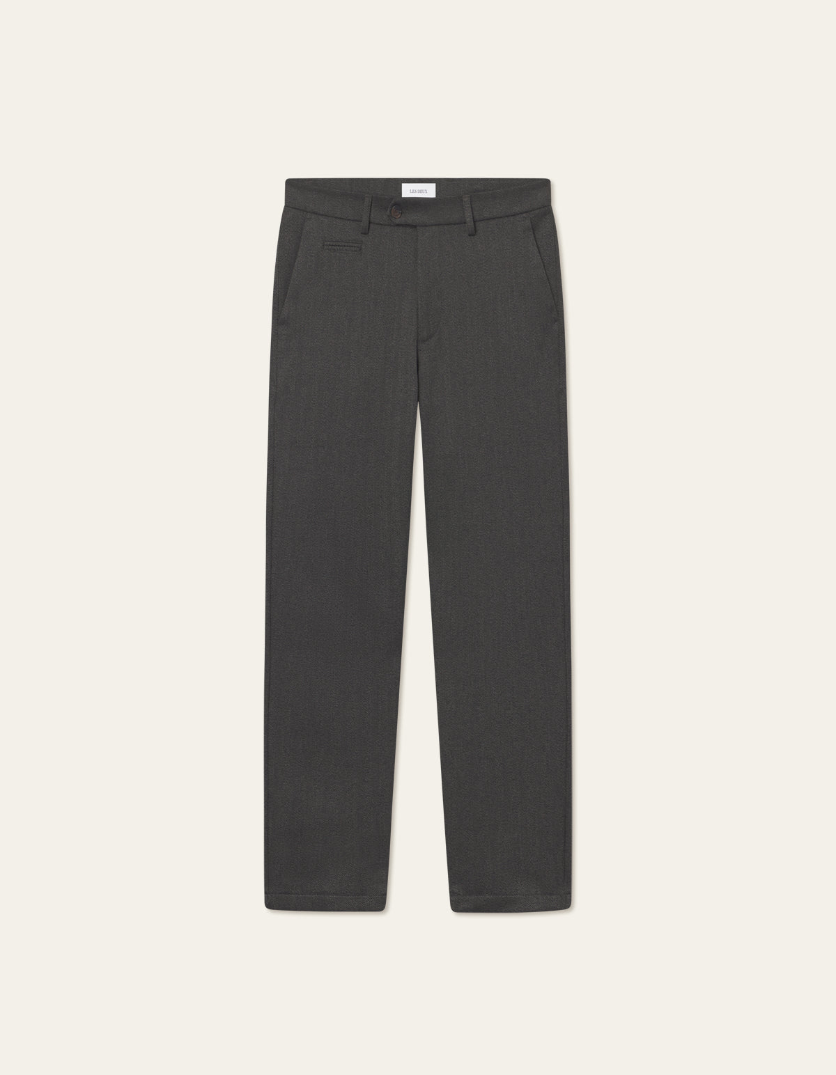 Como Herringbone Suit Pants in Black/Olive Night