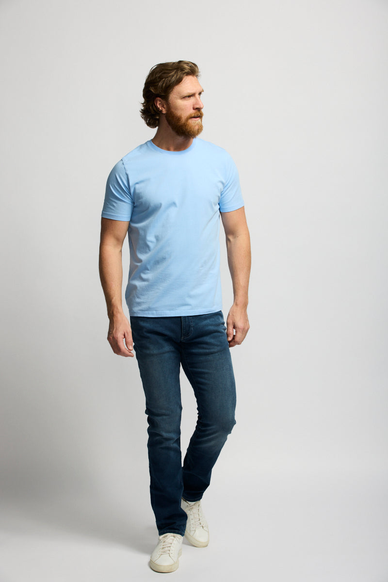 Crewneck Short Sleeve T-Shirt Washed Blue
