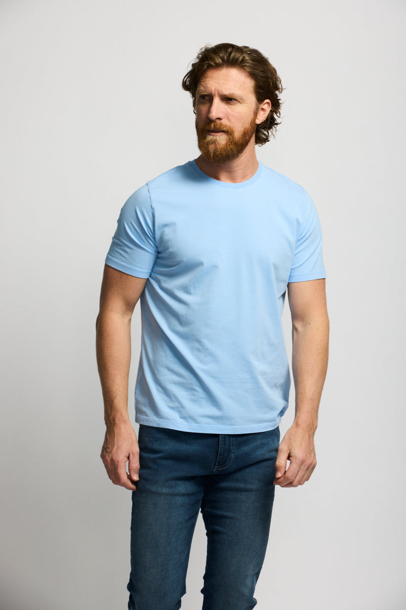 Crewneck Short Sleeve T-Shirt Washed Blue