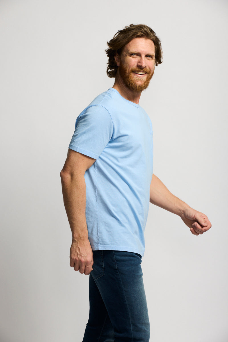 Slub Cotton T-Shirt Washed Blue