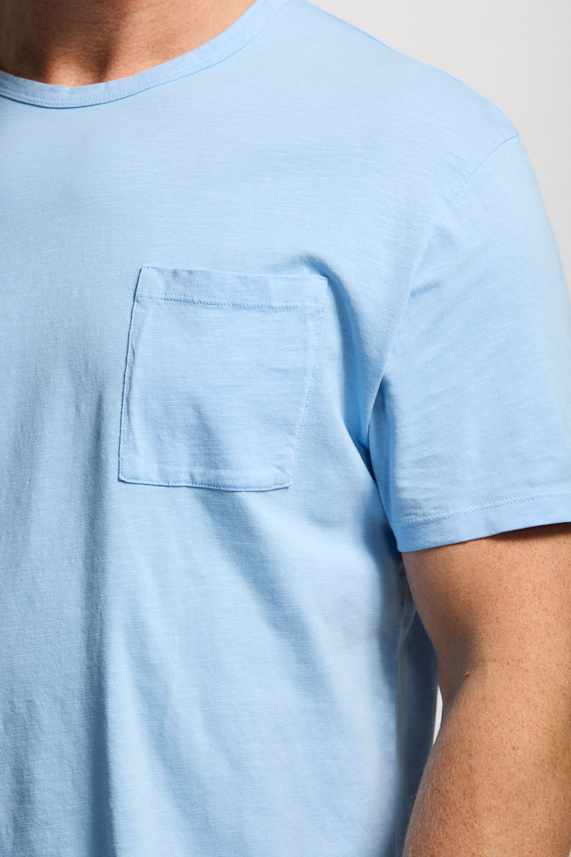 Slub Cotton T-Shirt Washed Blue