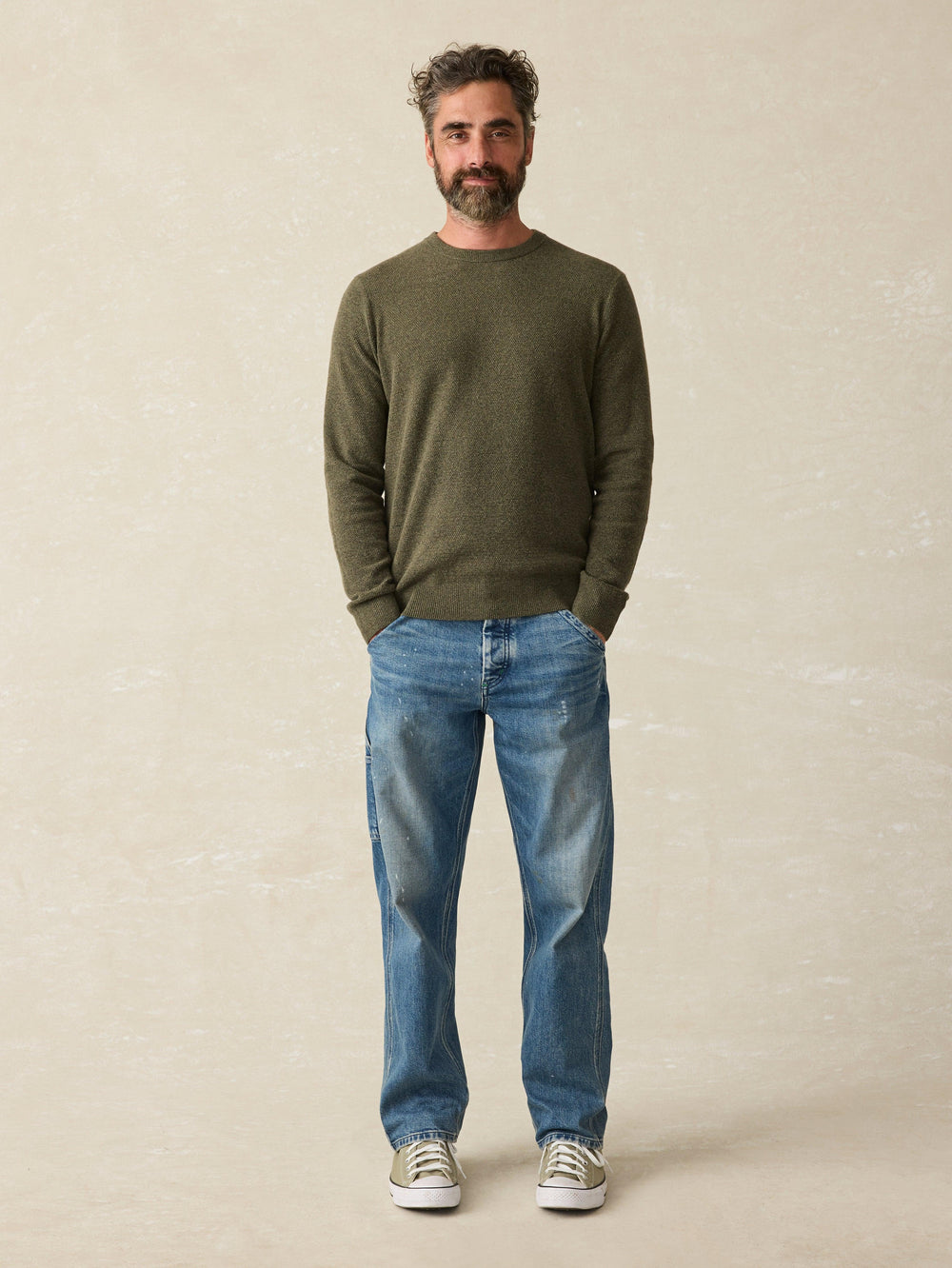 Jackson Crew Sweater II in Olive Heather