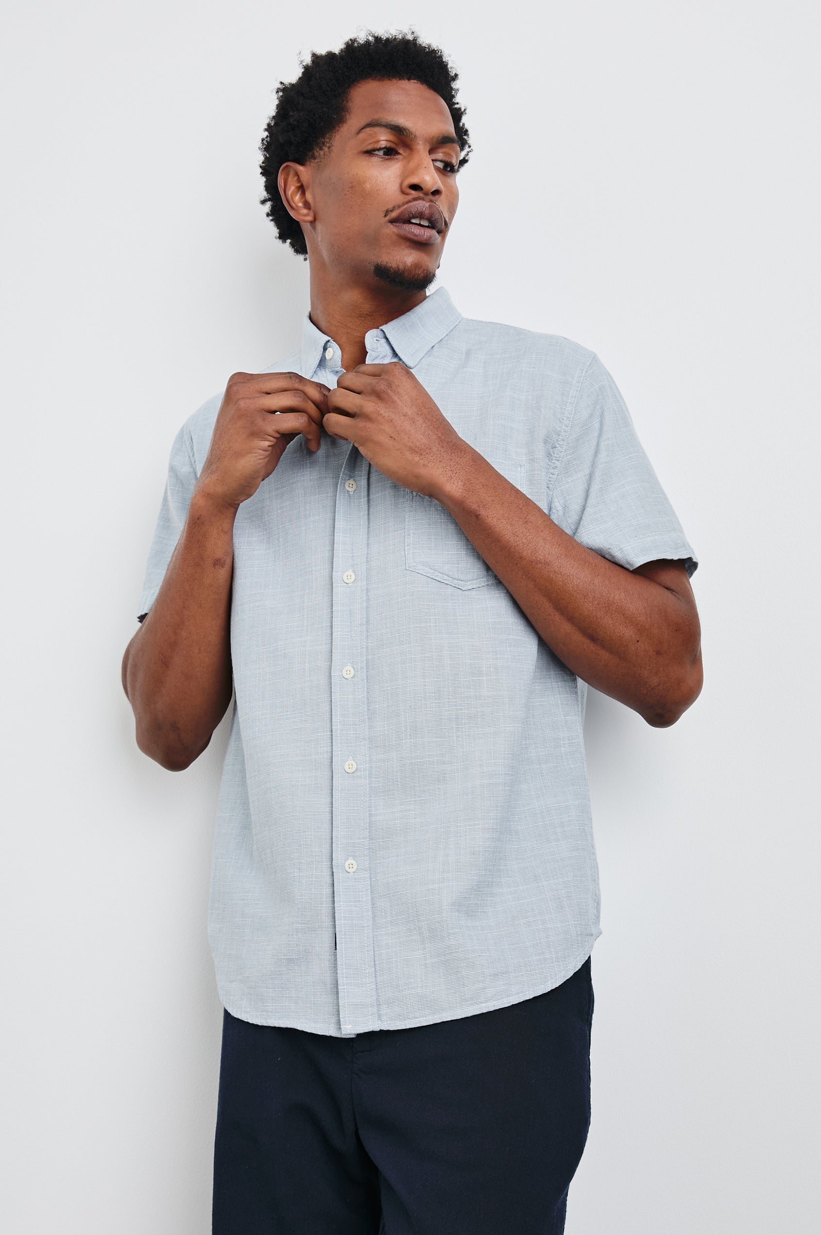 Fairfax Shirt Navy Etch