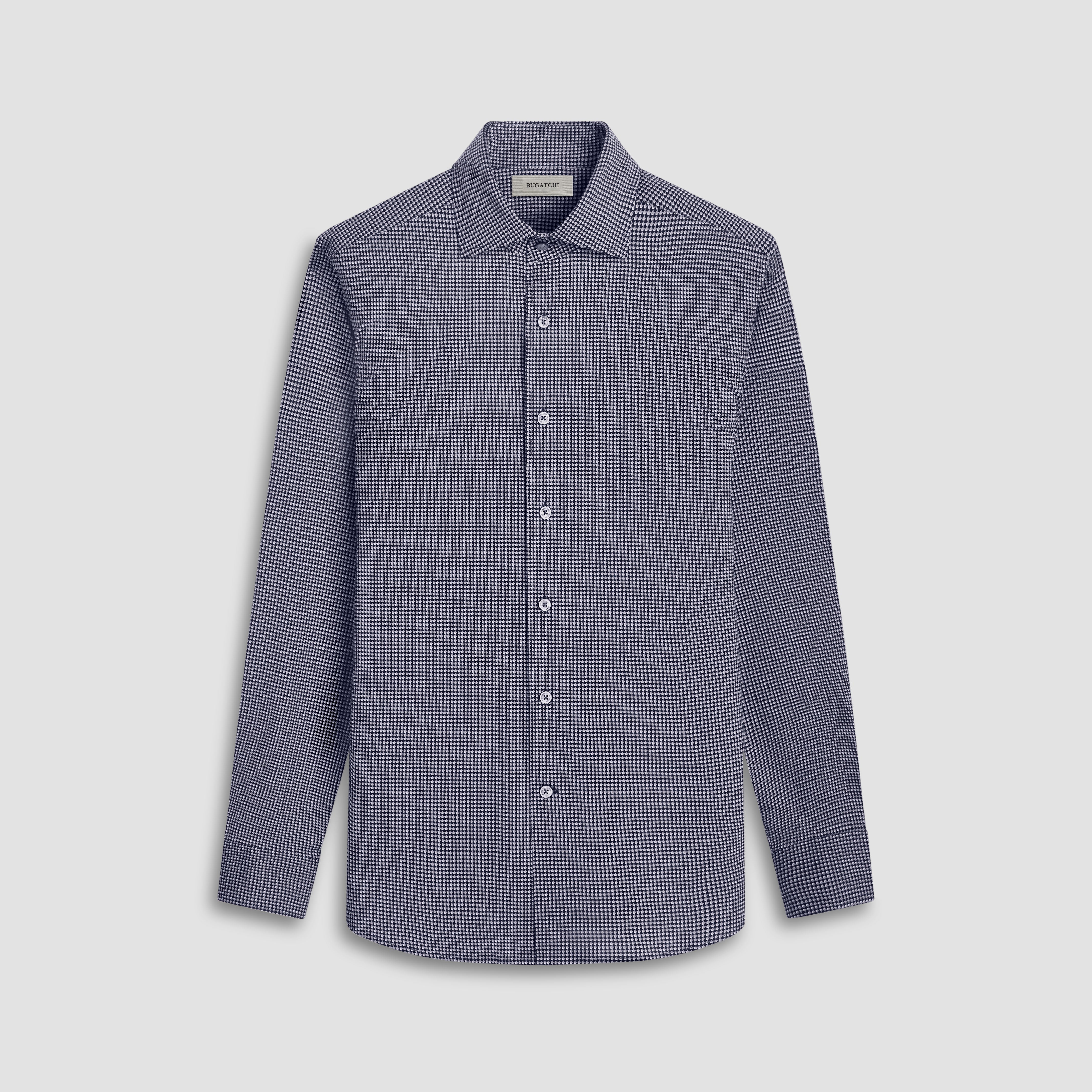 OOOHCotton Devon Shirt in Black Microcheck