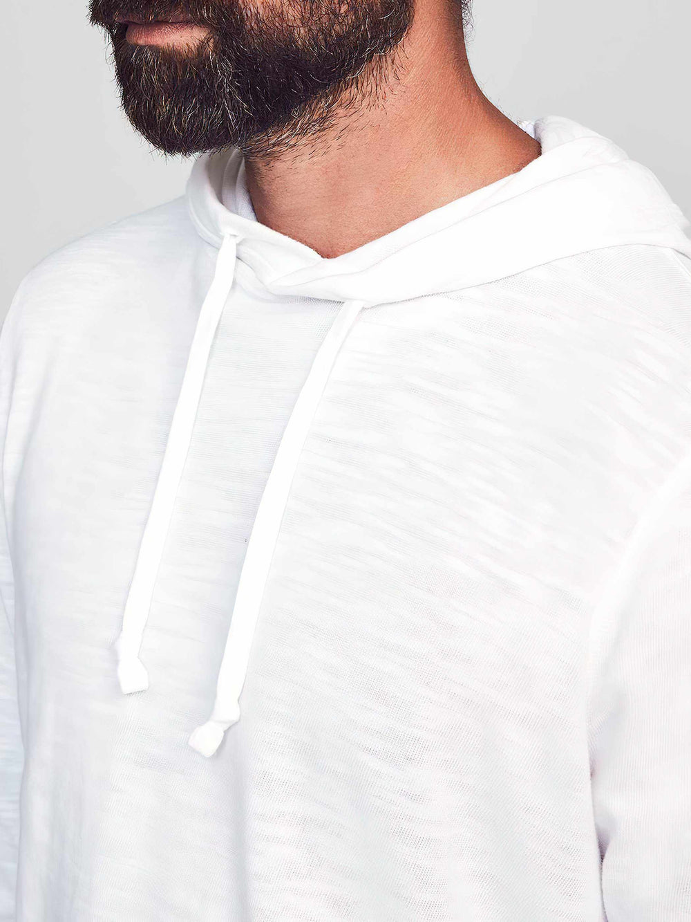 Slub Cotton Hoodie White