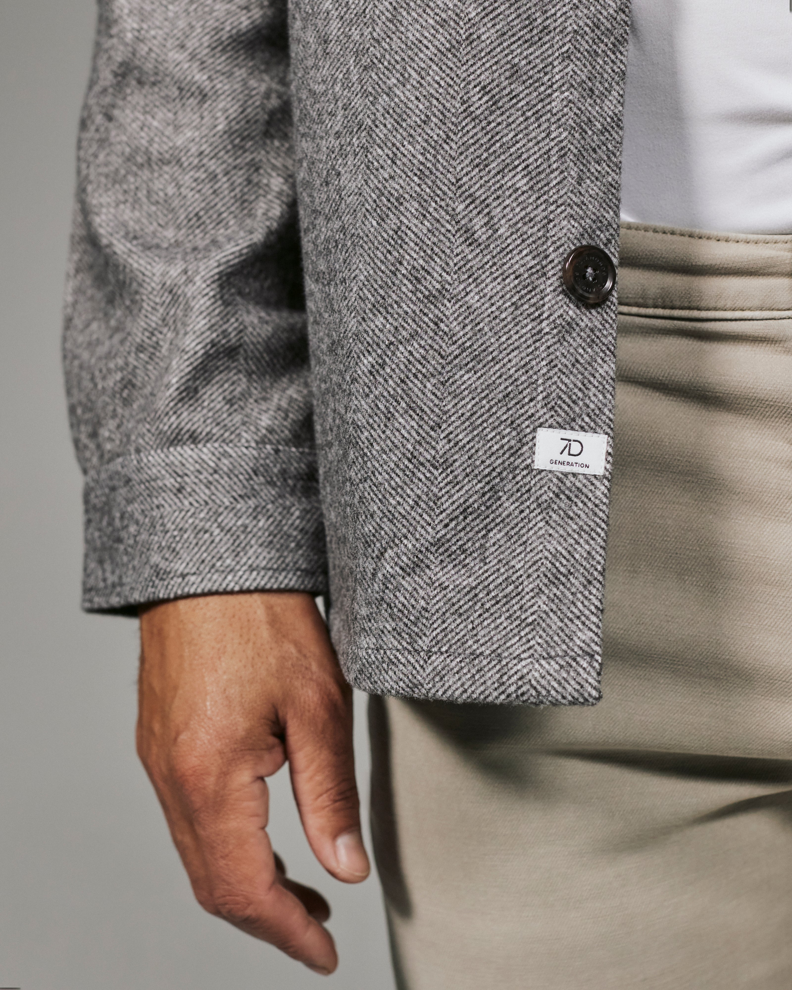 Generation Herringbone Shacket, Grey