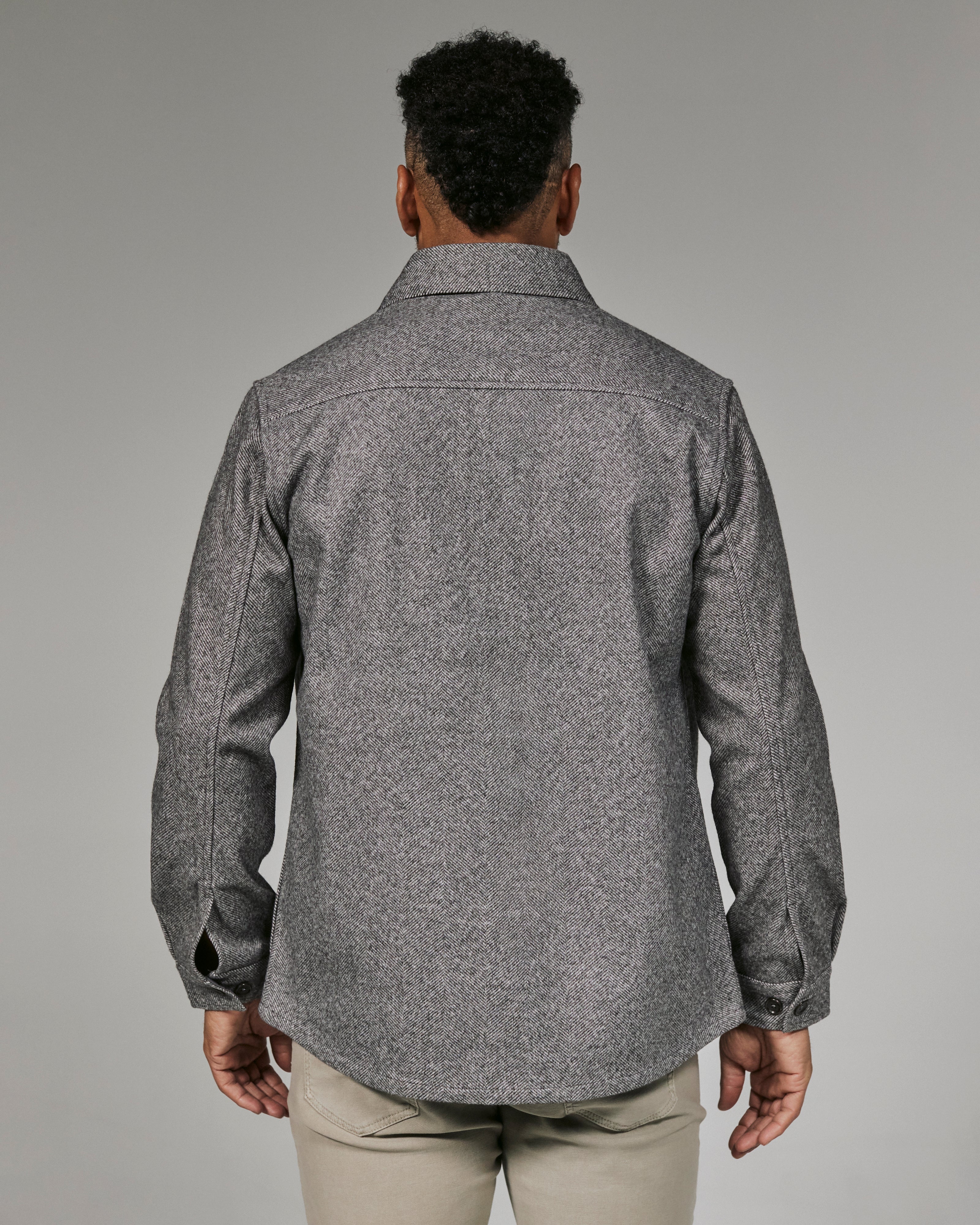 Generation Herringbone Shacket in Grey