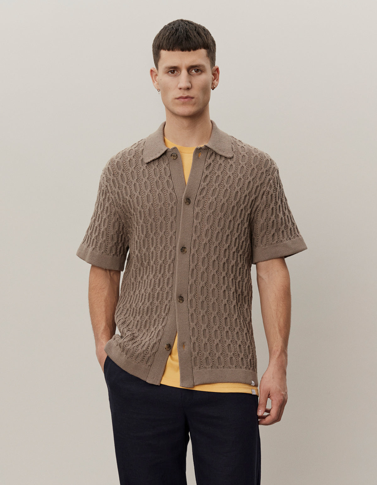 Garrett Knitted Shirt Walnut