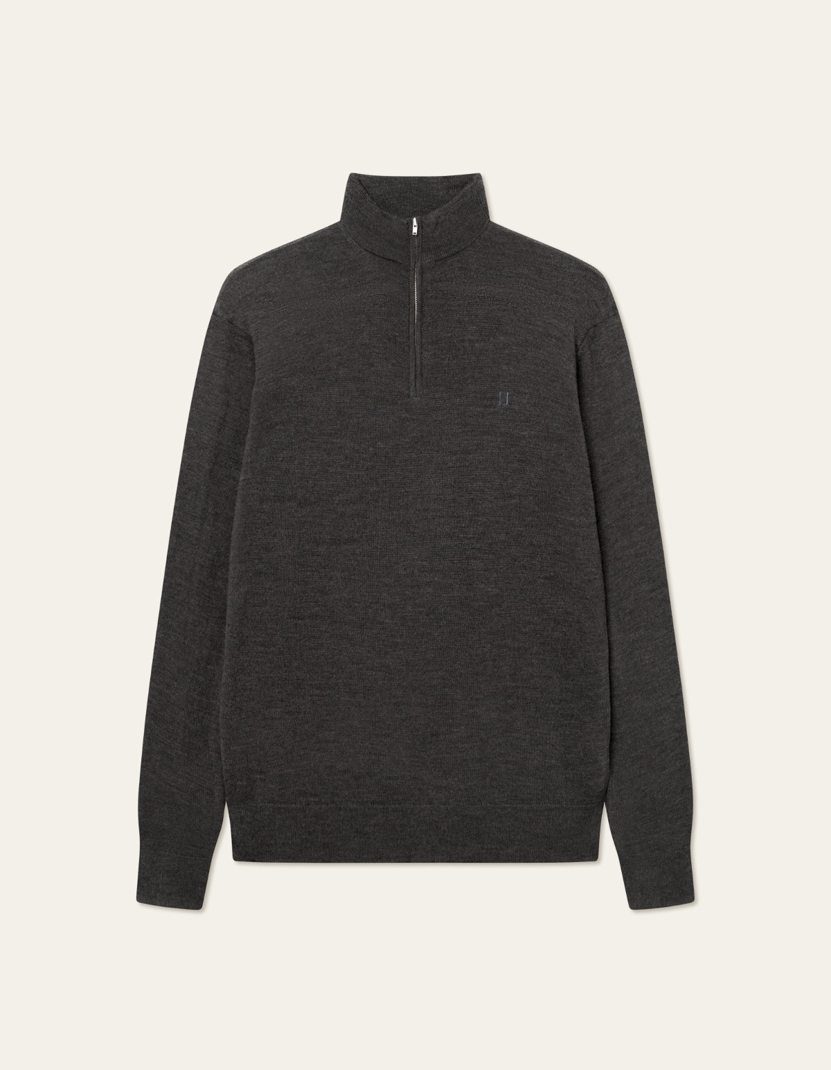 Greyson Half-Zip Merino Knit in Coffee Brown Melange