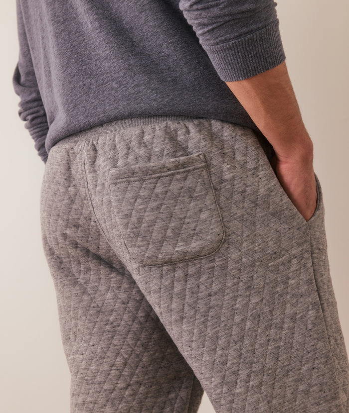Corbet Quilted Jogger in Grey Heather