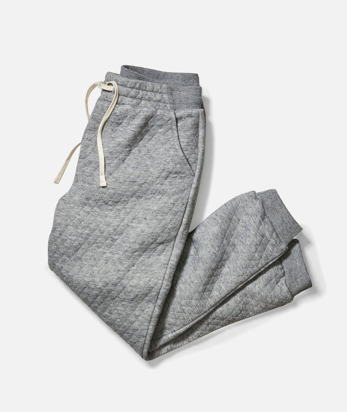 Corbet Quilted Jogger in Grey Heather