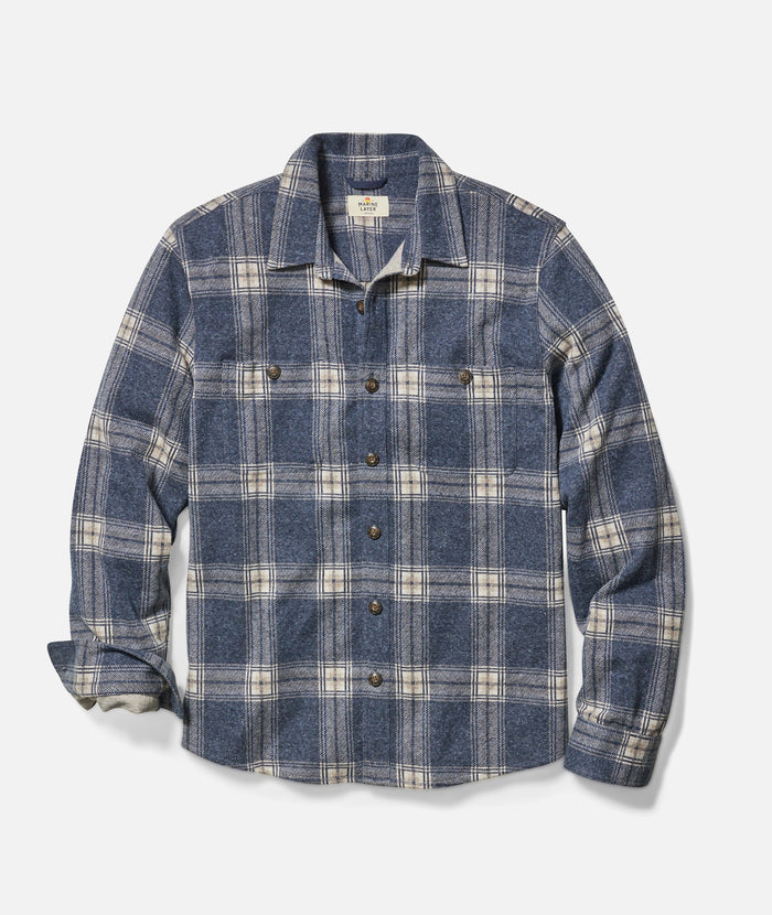 Pacifica Stretch Twill Shirt, Dark Blue Plaid