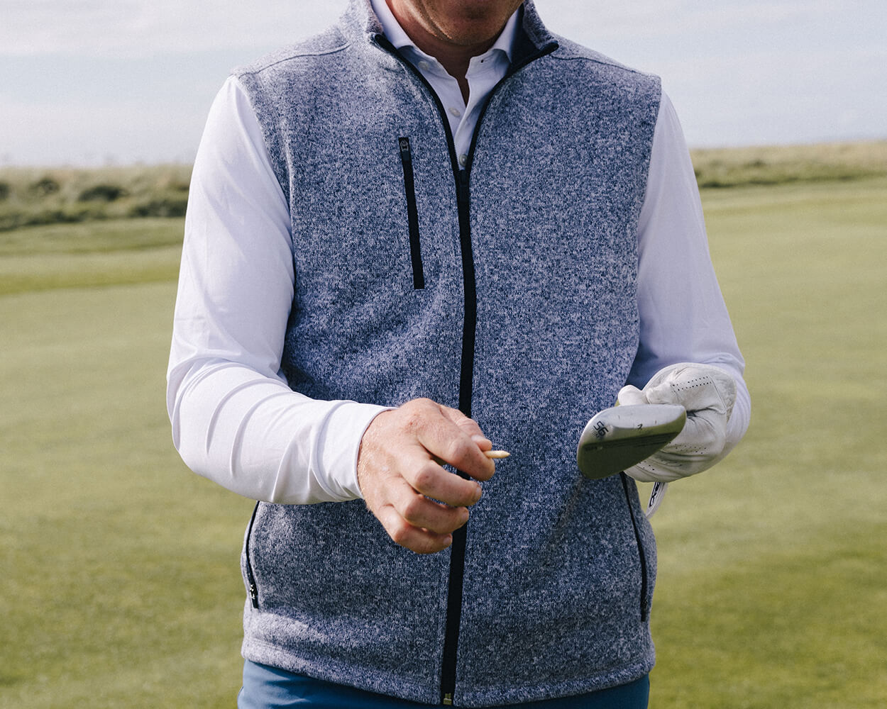 The Ashby Vest Heathered Navy