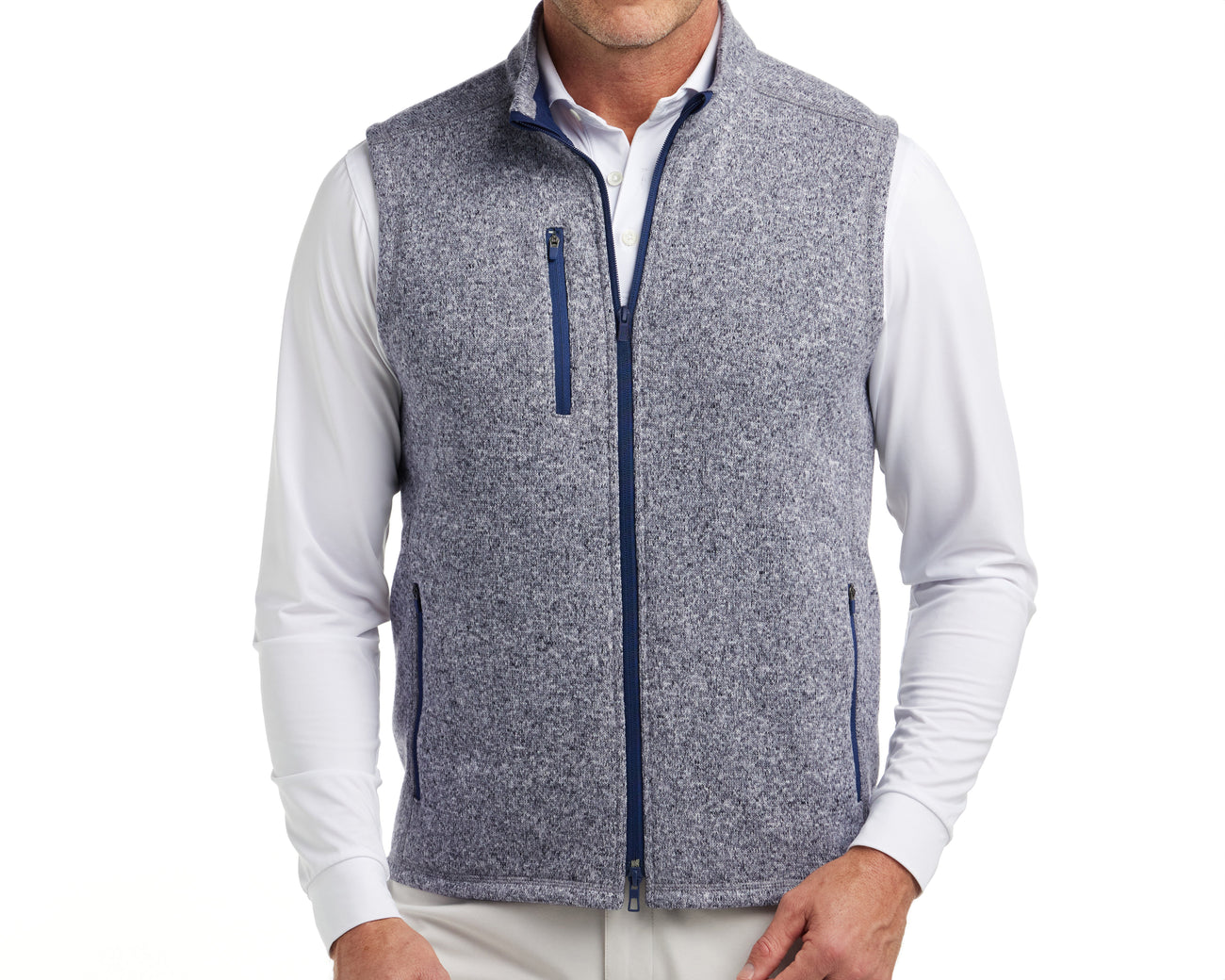 The Ashby Vest Heathered Navy